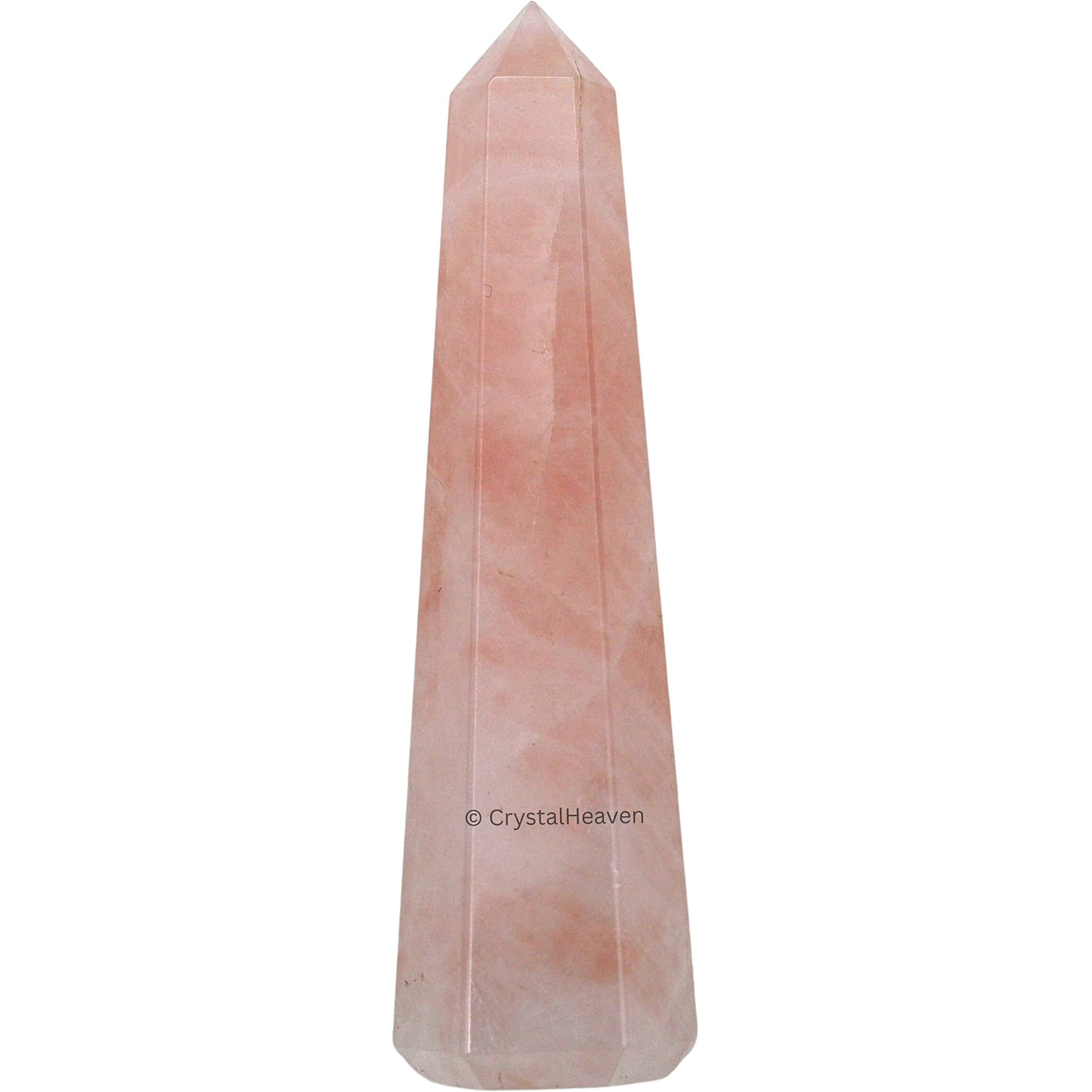 Crystal Heaven Shiv Shakti Pair Clear Quartz Rose Quartz Crystal Tower Obelisk Point For Chakra, Healing & Balancing - Aaa Grade Original Certified Gemstone Agate For Yoga Spiritual (3-4 Inches)