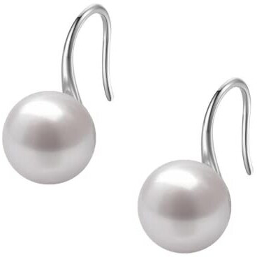 HIGHSPARK 925 Silver Stylish Pearl Earrings for Women | 92.5 Sterling Silver & Brilliant Lustre Pearls | Lovely Gift - Pearl White