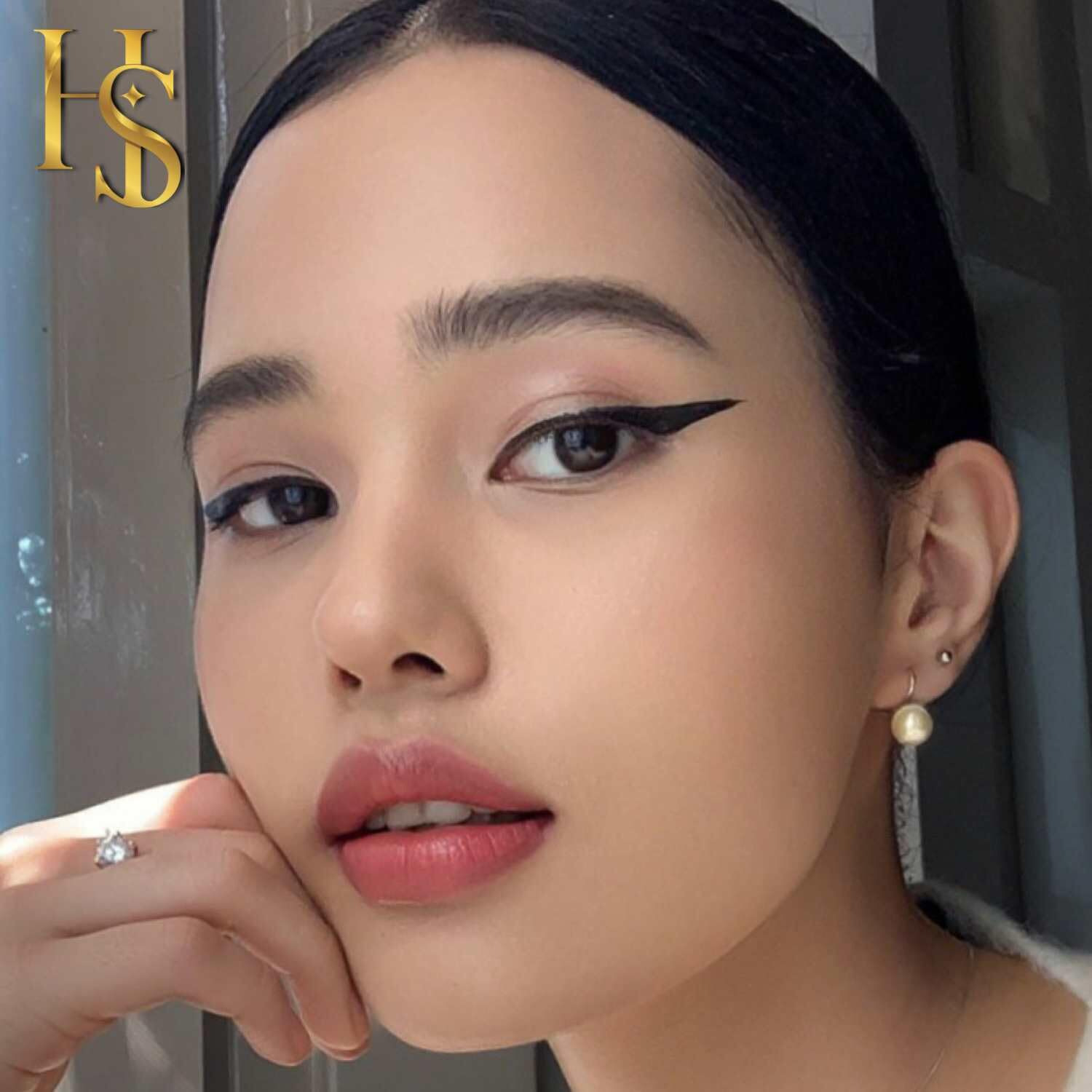 HIGHSPARK 925 Silver Stylish Pearl Earrings for Women | 92.5 Sterling Silver & Brilliant Lustre Pearls | Lovely Gift - Light Gold