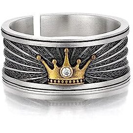 Fashion Frill Mens Jewellery Silver Ring For Boys Stainless Steel Adjustable Finger Rings for Men and Boys Girls Women Accessories Jewellery for Men Anniversary Unisex Rings