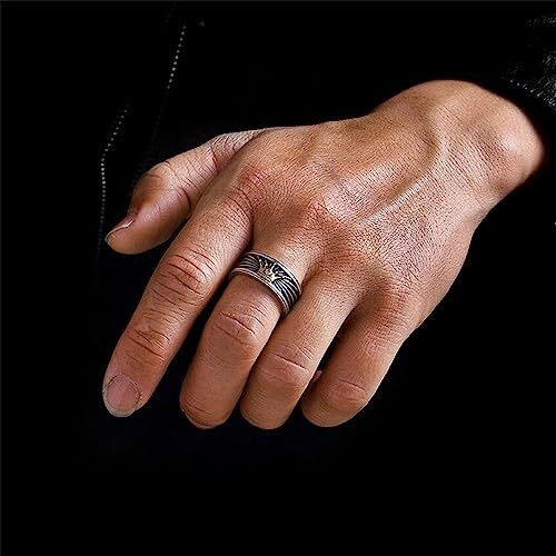 Fashion Frill Mens Jewellery Silver Ring For Boys Stainless Steel Adjustable Finger Rings for Men and Boys Girls Women Accessories Jewellery for Men Anniversary Unisex Rings