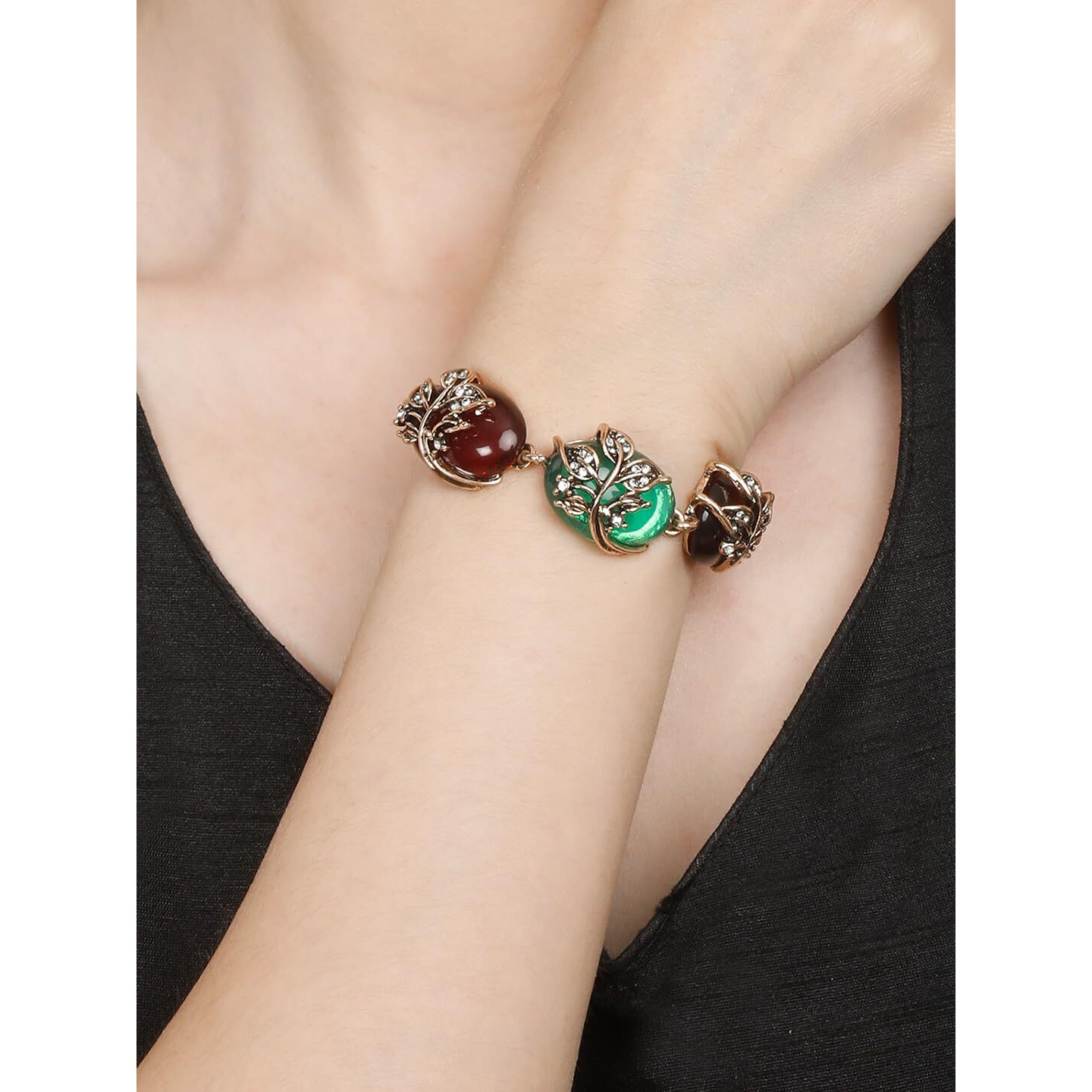 YouBella Jewellery for Women Celebrity Inspired Gold Plated Bracelet Bangle for Girls and Women (Multi-Color) (Style 1)