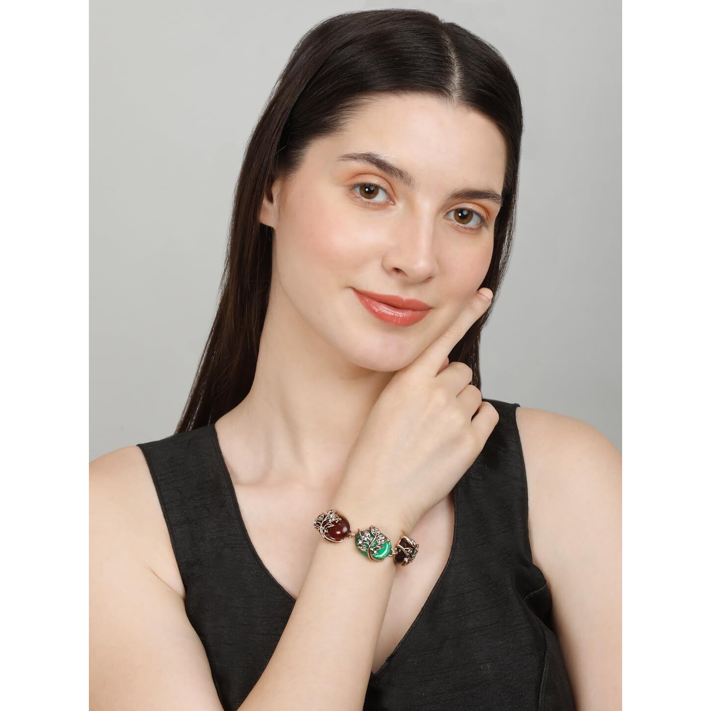 YouBella Jewellery for Women Celebrity Inspired Gold Plated Bracelet Bangle for Girls and Women (Multi-Color) (Style 1)