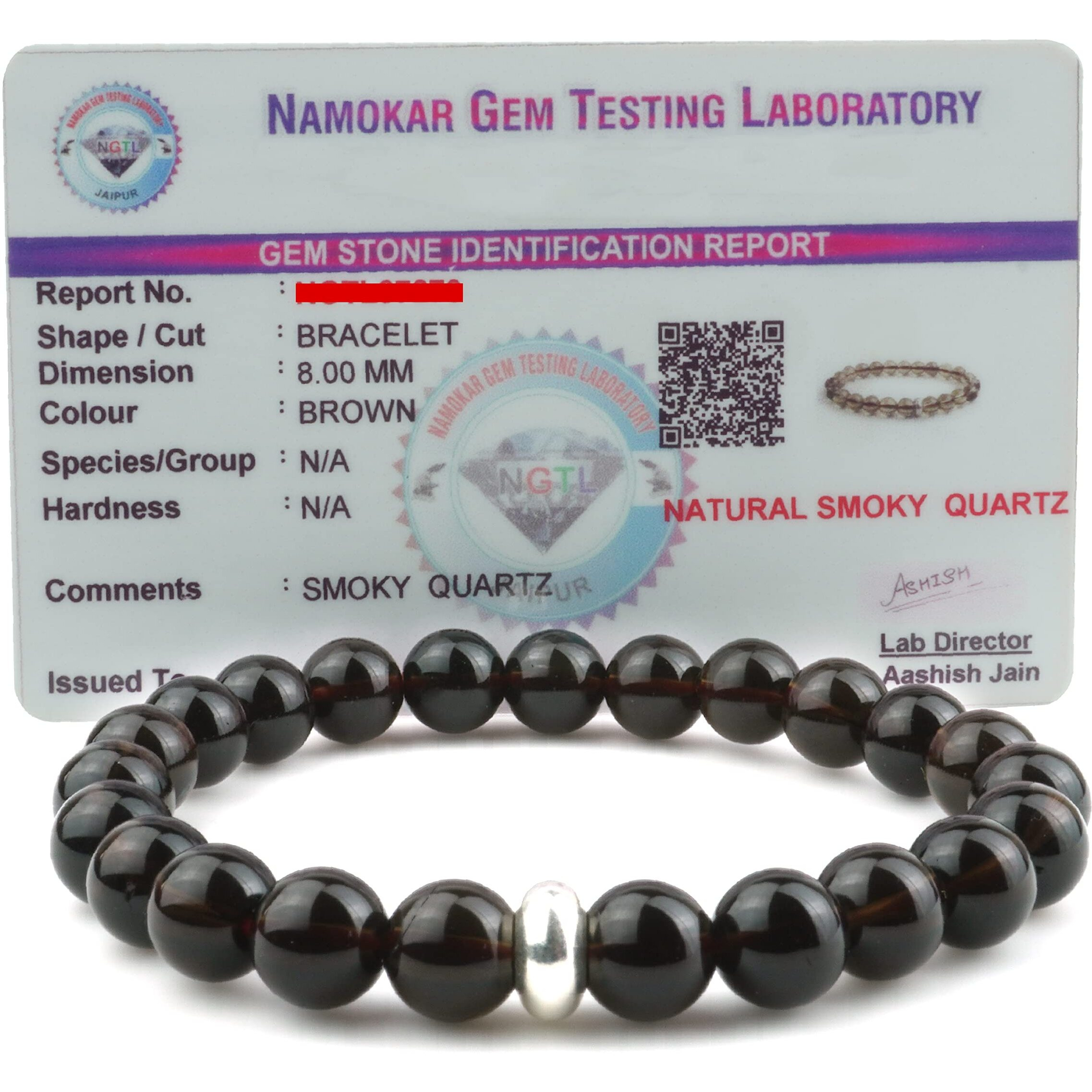 REMEDYWALA Charged Energized Certified Smoky Quartz Bracelet For Reiki, Balance Chakra, Positive Energy, Healing | Smoky Quartz Bracelet for Men and Women