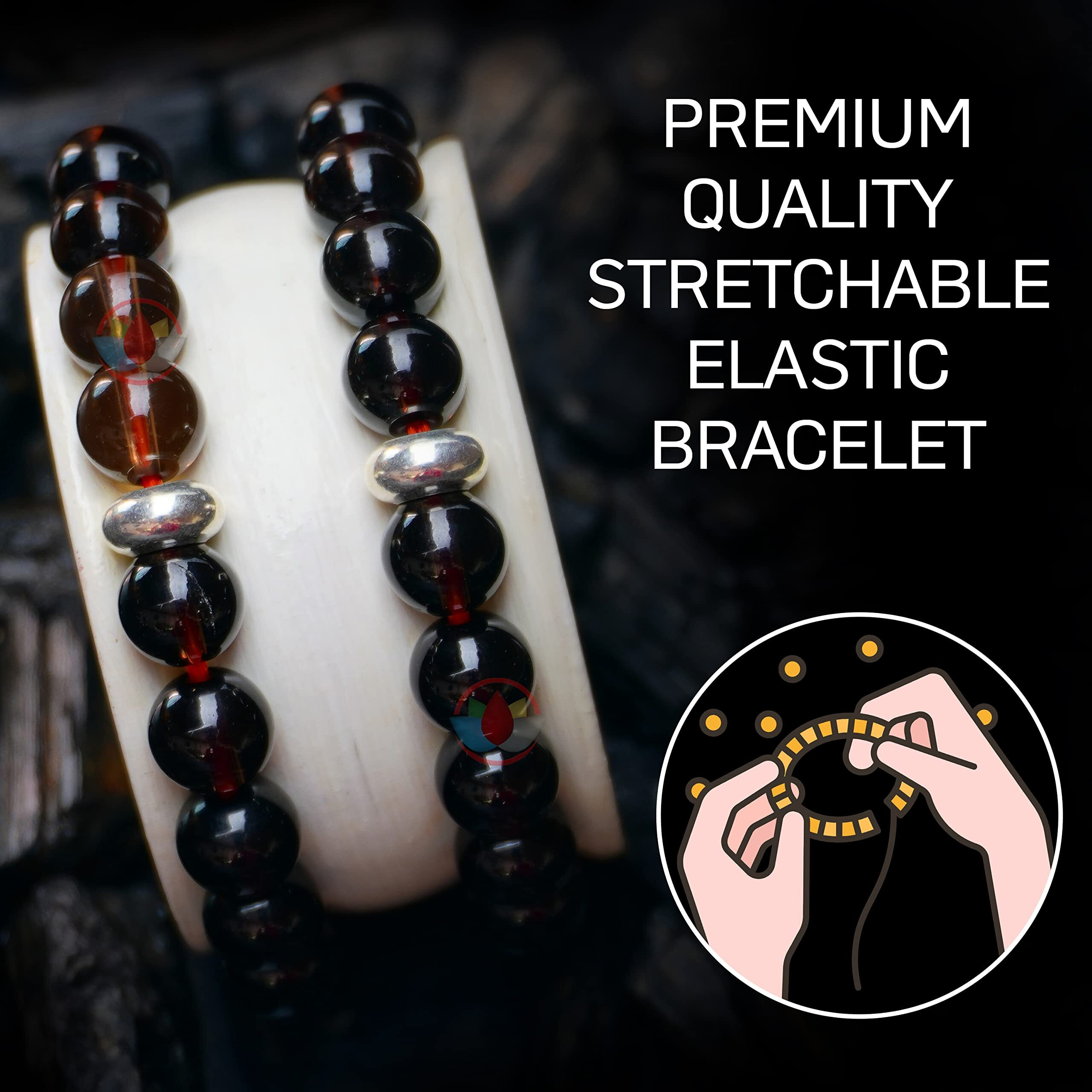 REMEDYWALA Charged Energized Certified Smoky Quartz Bracelet For Reiki, Balance Chakra, Positive Energy, Healing | Smoky Quartz Bracelet for Men and Women
