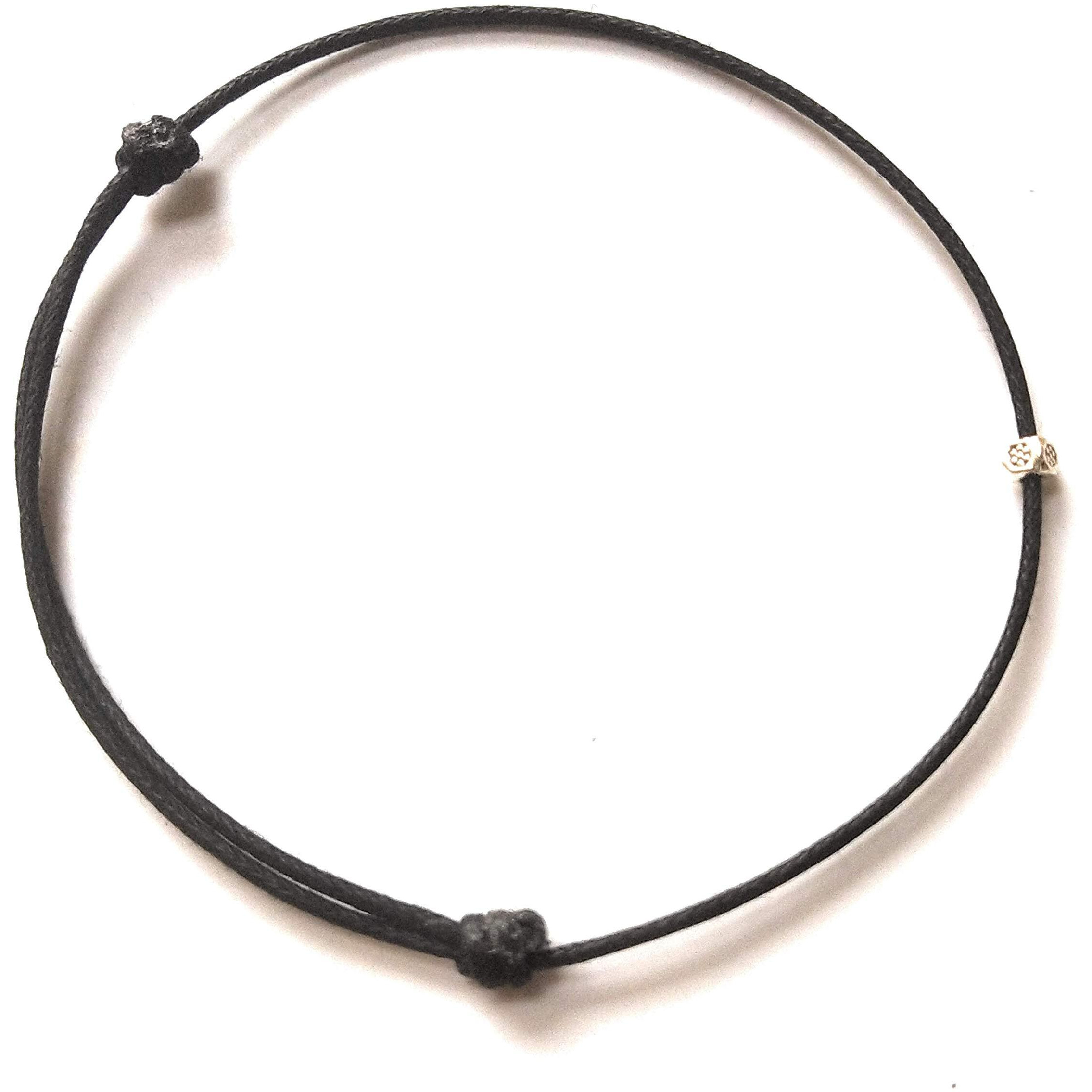 Thanus Crafts Black Threaded Ankle Bracelet Barefoot Foot Jewelry for Women (Black)