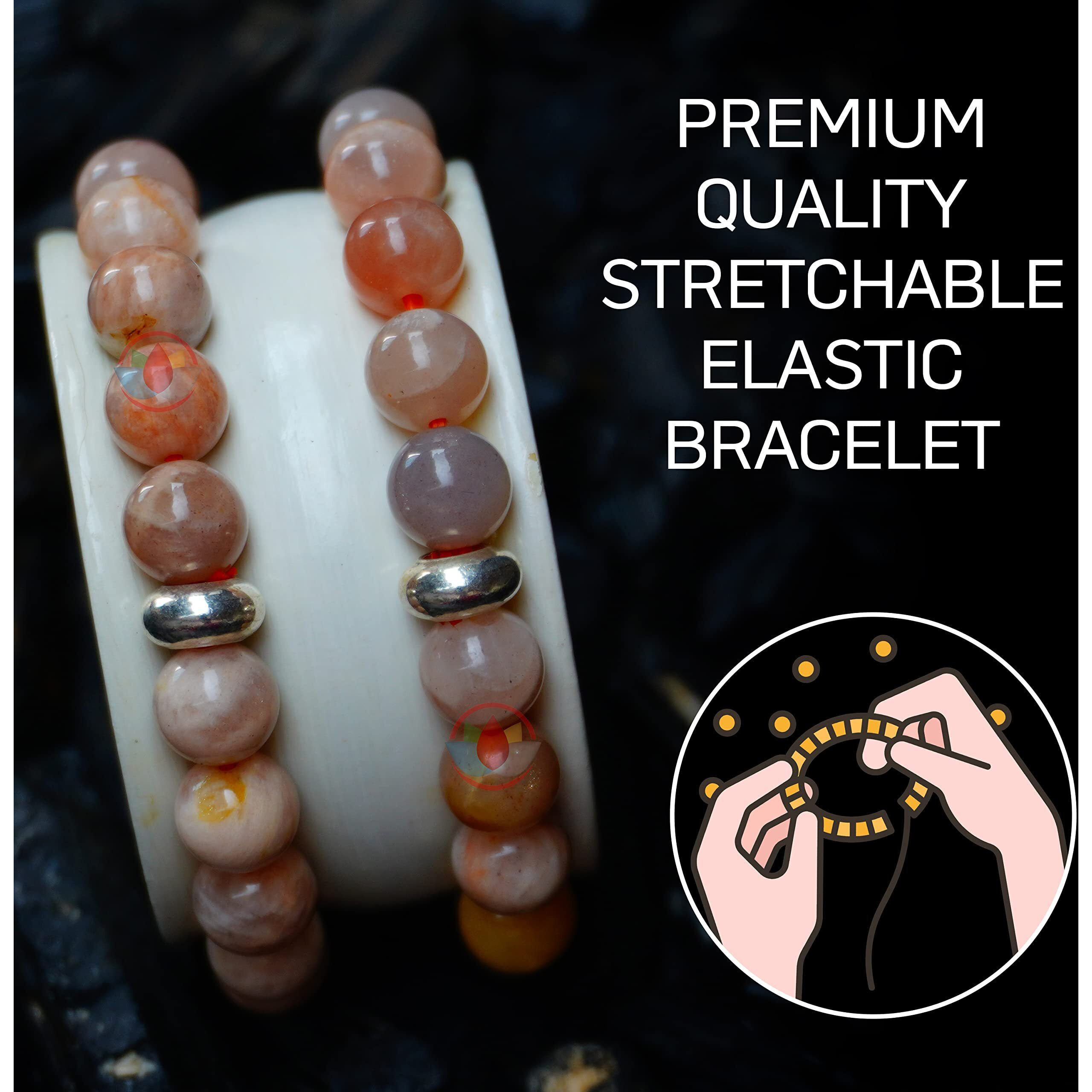 REMEDYWALA Charged Activated Energized Multicolor Moonstone Bracelet 8mm Bracelet For Reiki, Balance Chakra, Positive Energy, Healing | Moonstone Bracelet for Men and Women