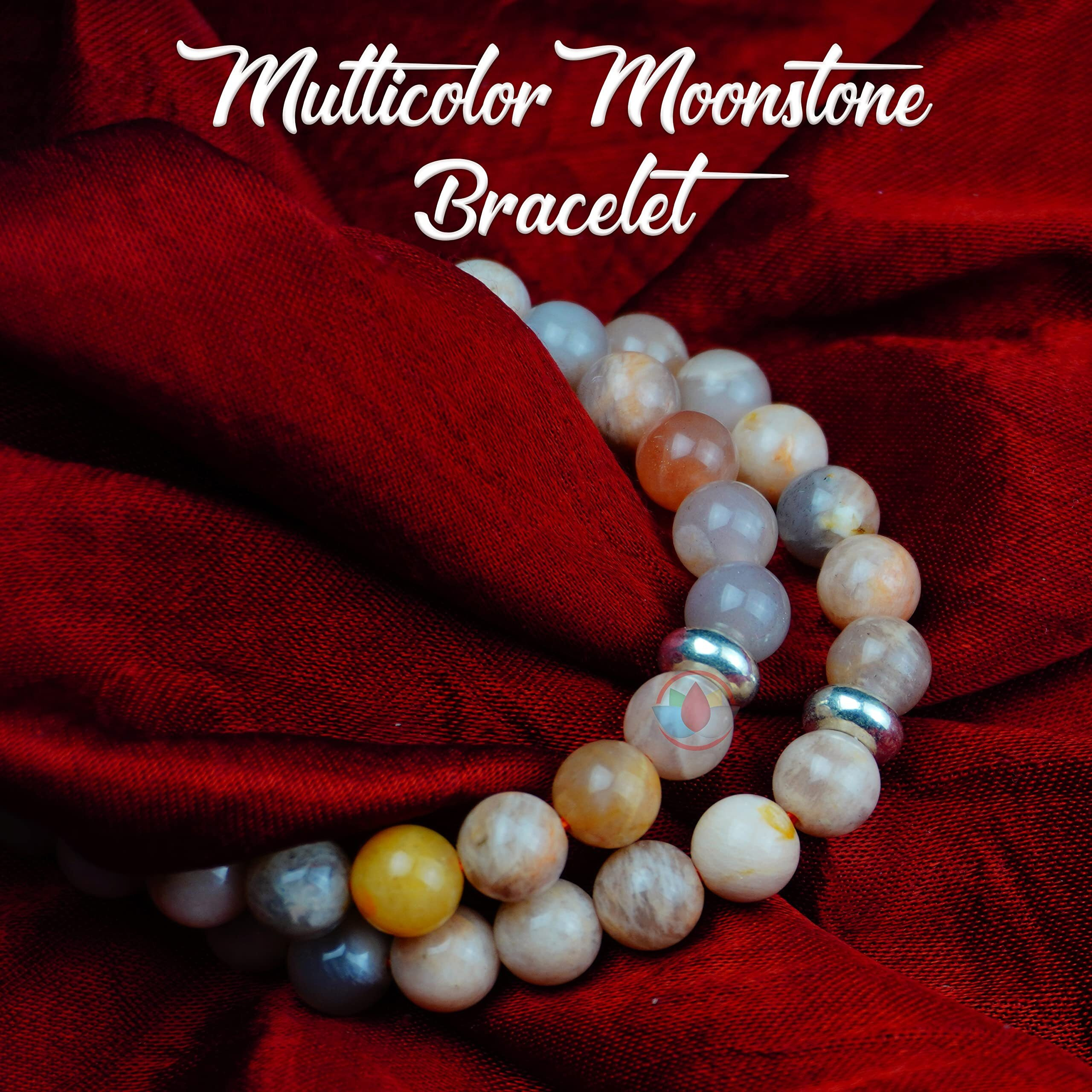 REMEDYWALA Charged Activated Energized Multicolor Moonstone Bracelet 8mm Bracelet For Reiki, Balance Chakra, Positive Energy, Healing | Moonstone Bracelet for Men and Women