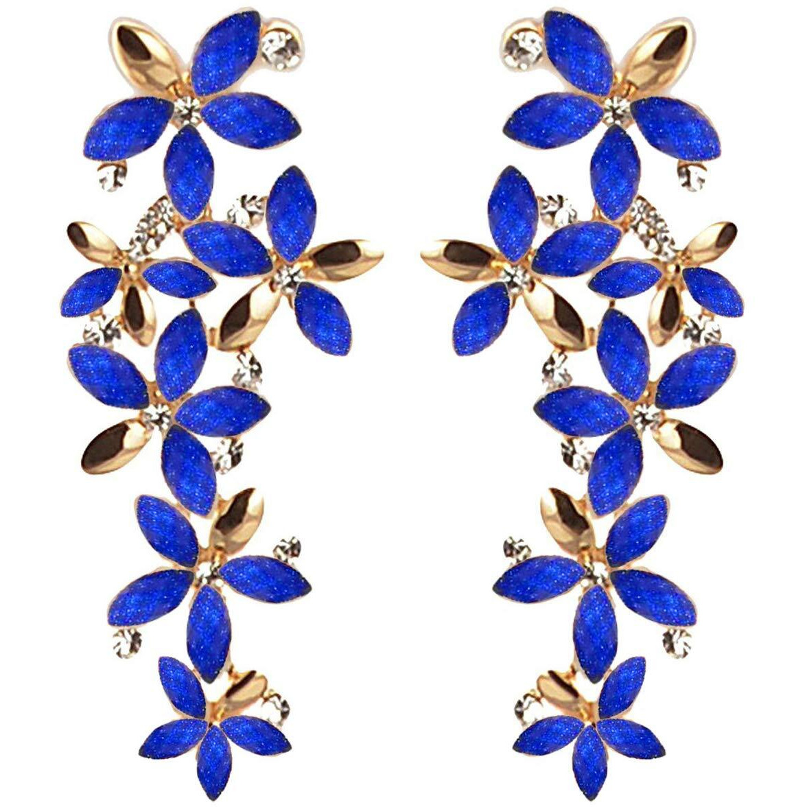 YouBella Jewellery Designer Hanging Earrings for Girls and Women (Blue)