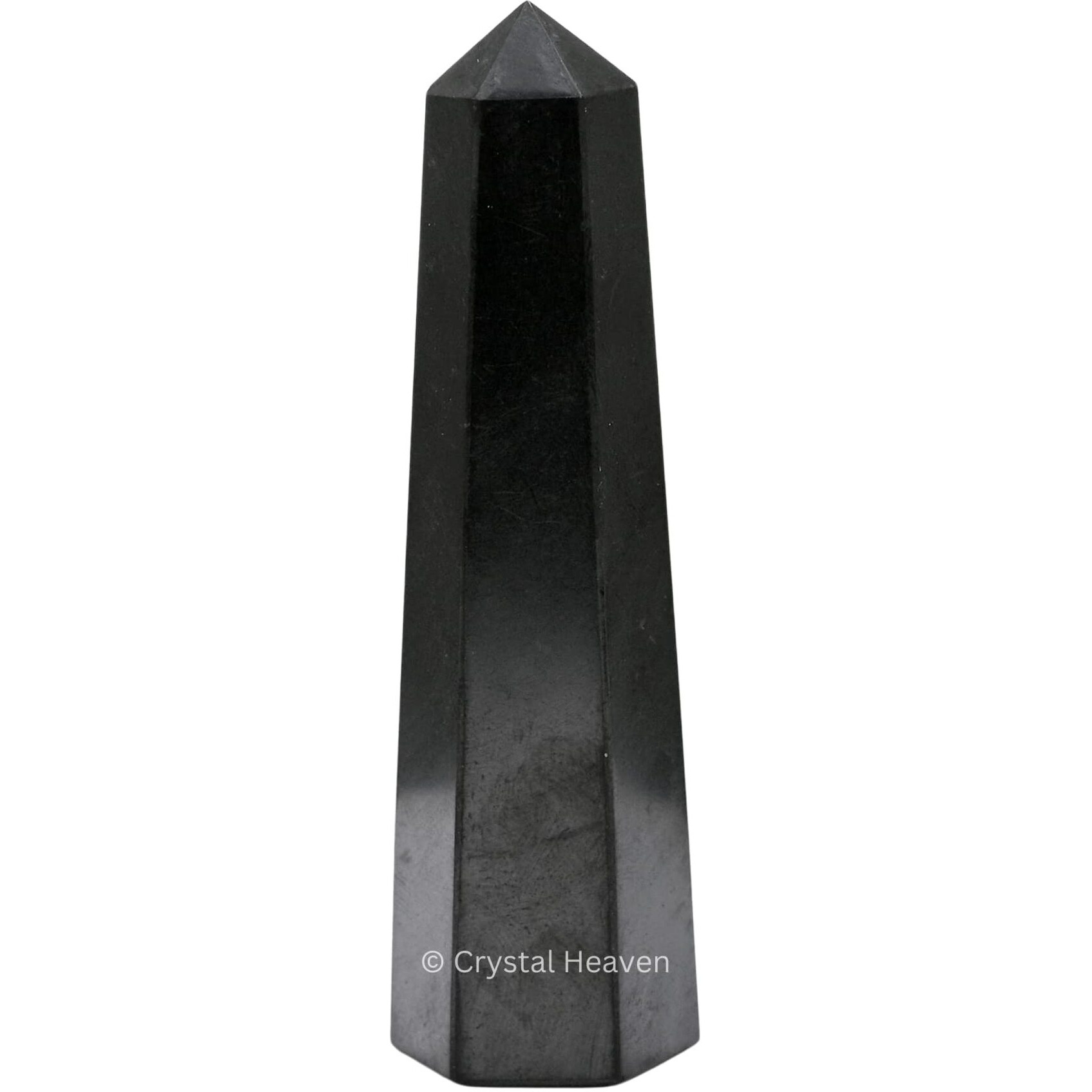 Crystal Heaven Certified Shungite Crystal Tower Obelisk Point For Chakra, Healing & Balancing-Aaa Grade Original Certified Gemstone Agate For Reiki Meditation Yoga Spiritual (3-4 Inches)
