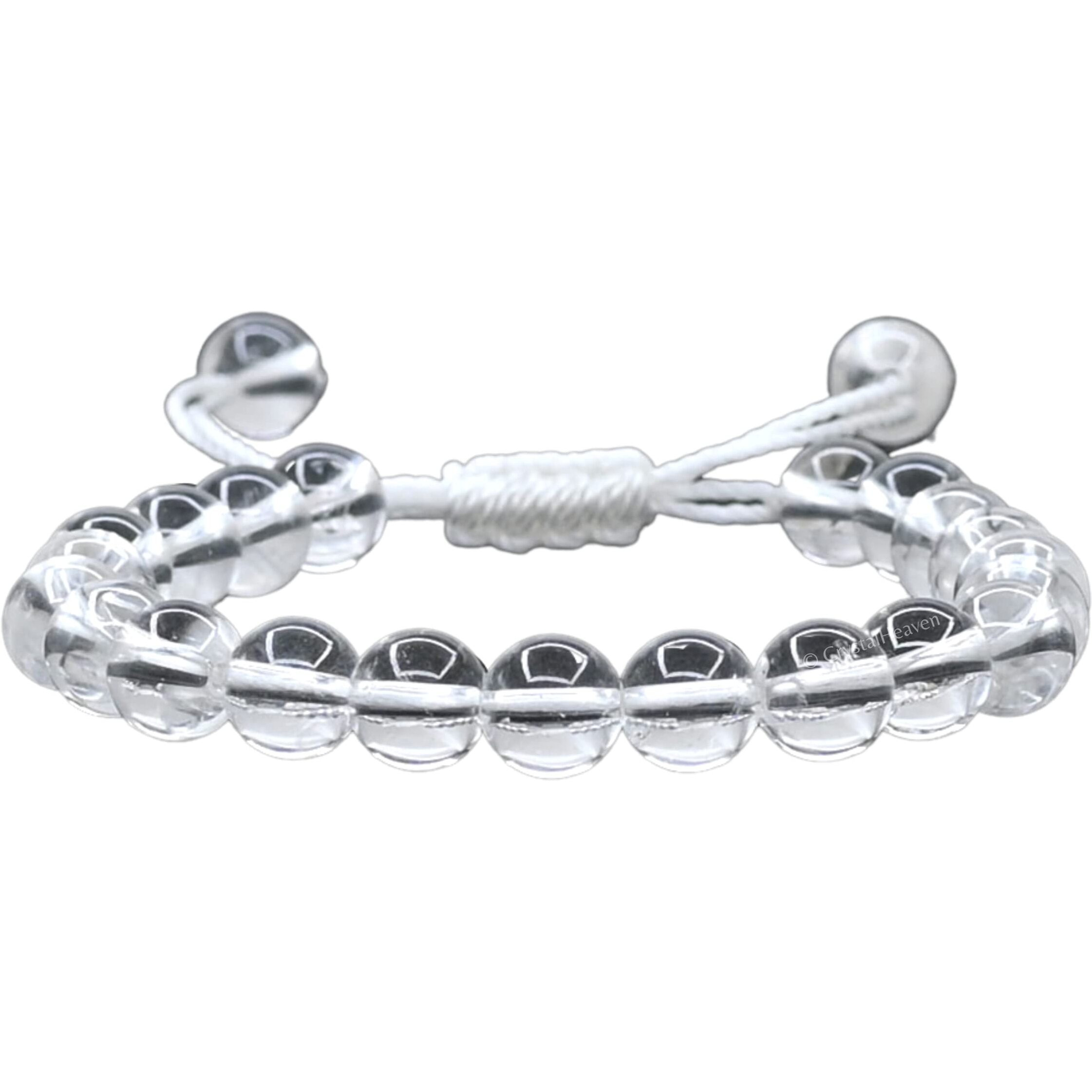 Crystal Heaven Clear Quartz Crystal Bracelet for Women Men Natural Healing - AAA Grade Original Healing Gemstone Adjustable Bracelet for Yoga Reiki Meditation Feng Shui