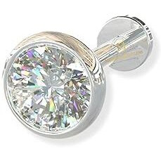SJ SHUBHAM JEWELLERS 925 Sterling Silver Round Shape Cubic Zirconia 5MM Cup Screw Back Nose Pin Stud for Women Girls