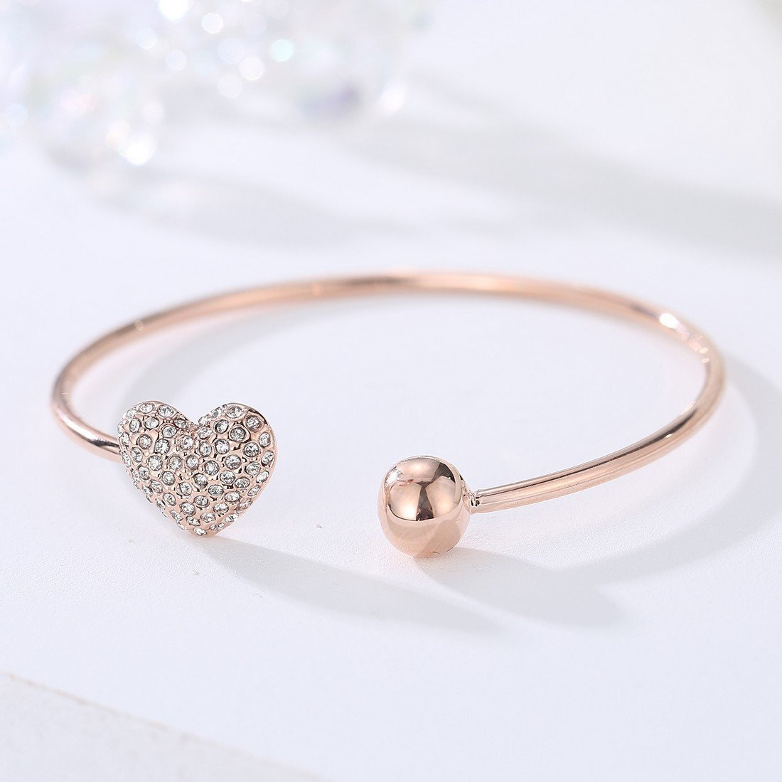 Jewels Galaxy Stylish Rose Gold Plated Bracelet Jewellery for Women (SMNJG-BNNG-3119)