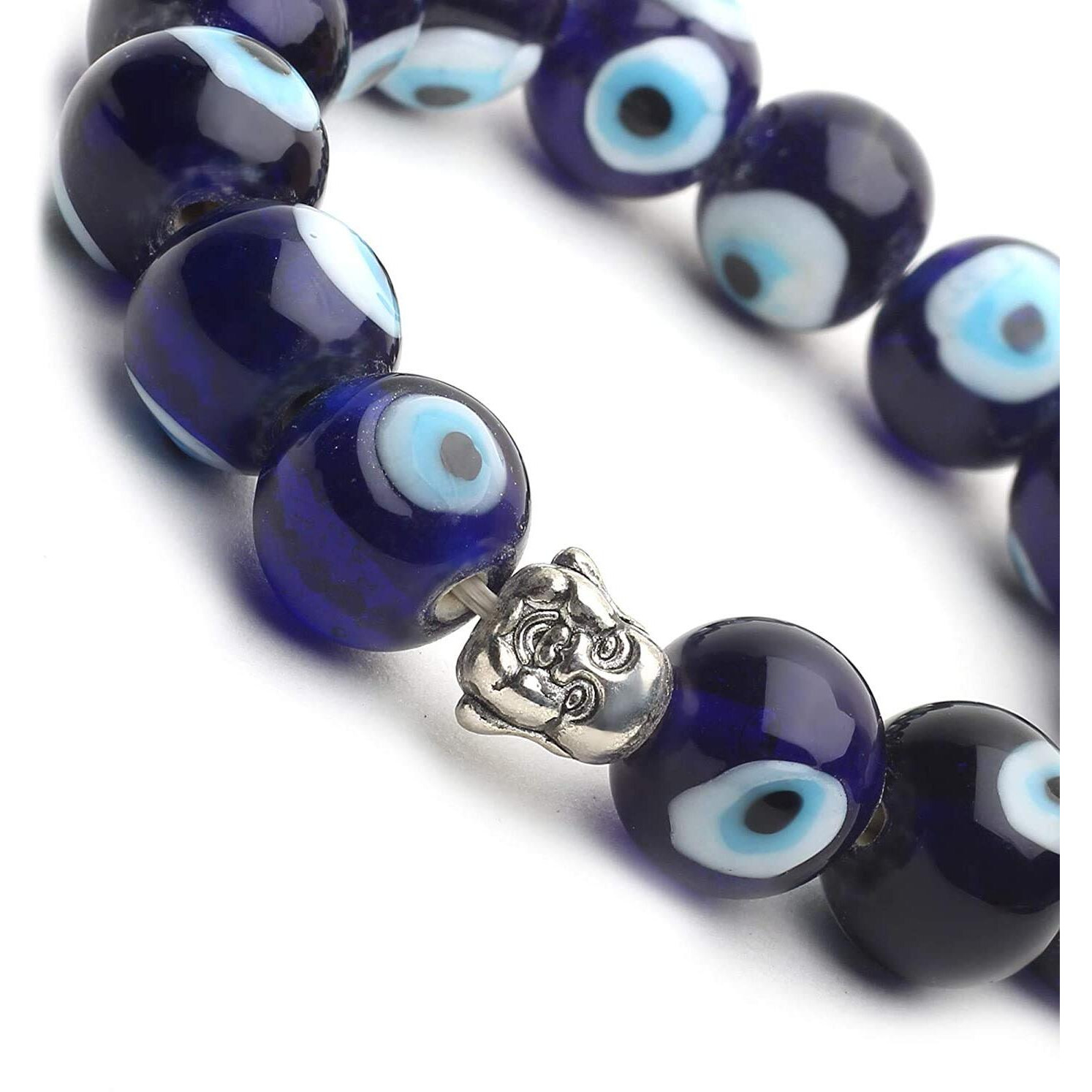 Arihant Gems & Jewels Multicolour Natural Reiki/Yoga Healing Distance Evil Eye Stretchable Charm Gemstone Natural & Certified Astrological Gemstone Positive Effect Bracelet for Men & Women
