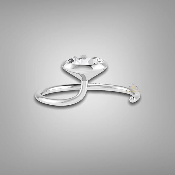 SJ SHUBHAM JEWELLERS 925 Sterling Silver Round Shape Cubic Zirconia 5MM Cup Wire Stud for Women Girls