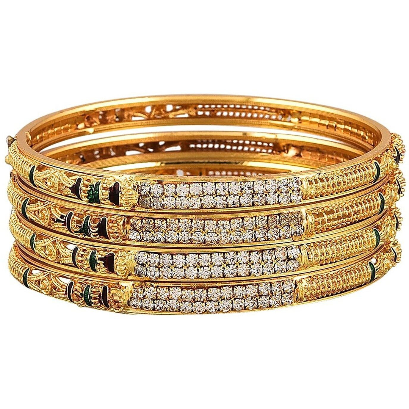 YouBella Precious Gold Plated Bangles for Women (2.8)