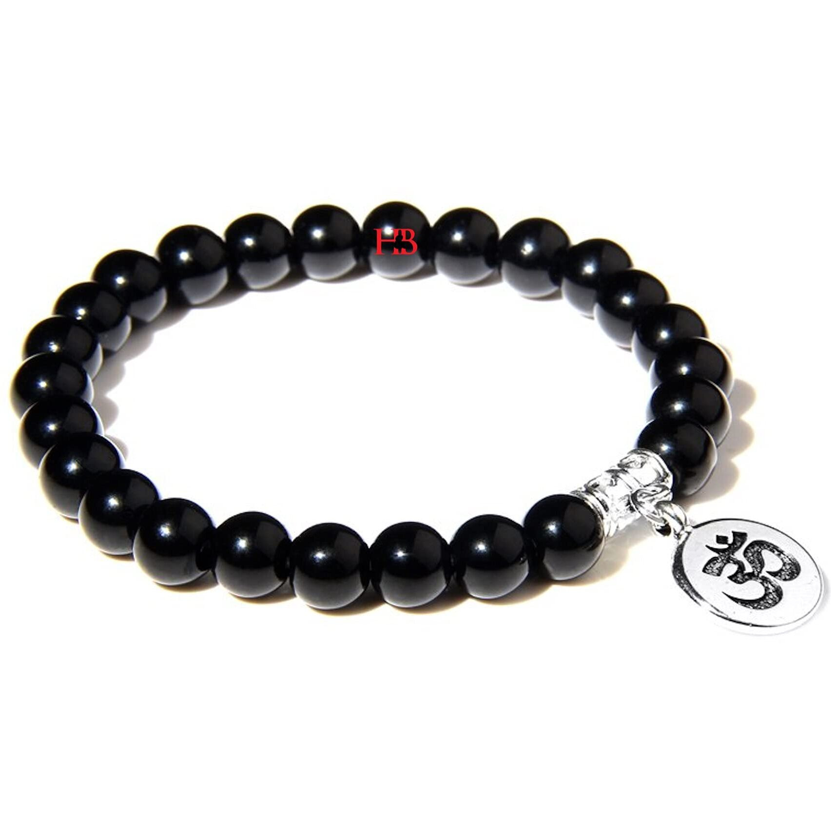 Hot And Bold Unisex Adult Sacred Aum/Om Natural Stone Healing Bracelet Handcrafted Elegance With Certificate Of Authenticity.