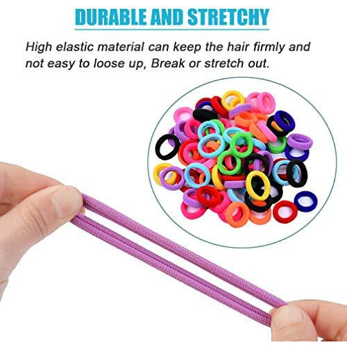 Shidara Mini Hairbands Girl Babys Elastic Hair Ties Tiny Soft Rubber Bands for Baby and Kids | Multi | 100 Pieces (1)