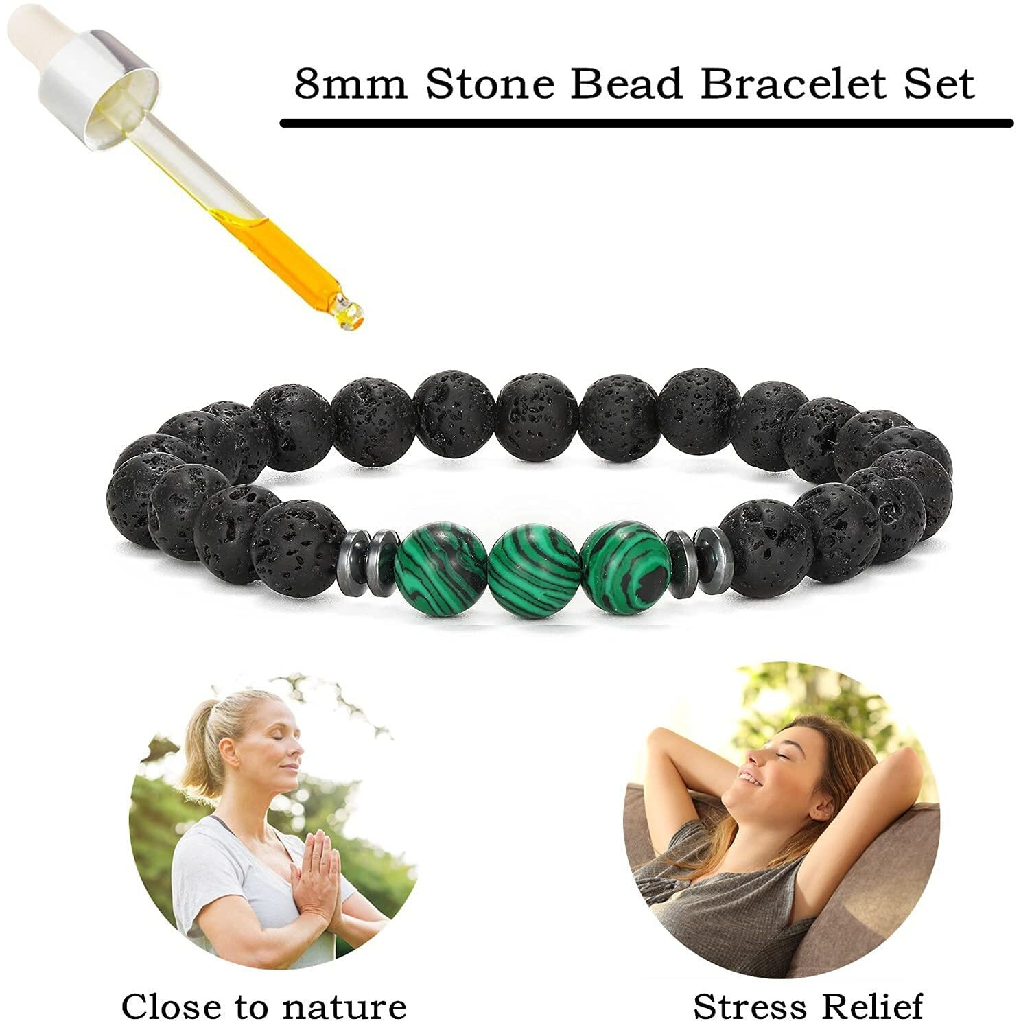 Hot And Bold Gemstone Bead Bracelet Set With Certificate, Natural Stones, Stylish Jewelry For Unisex Adult (Empowered Elegance Combo Bracelet)