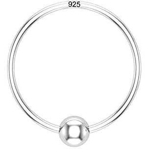 SJ SHUBHAM JEWELLERS 92.5 Silver Tiny Hoop and Septum Nose Ring combo Simple & Beautiful Nose Pin For Women & Girls (Pair Combo)