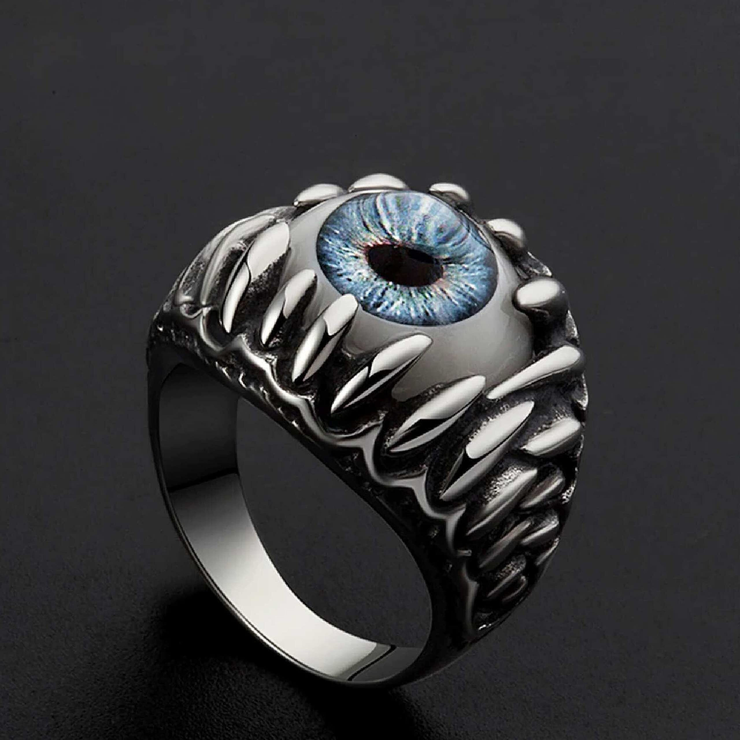 Fashion Frill Charming Silver King Lion Silver Plated Stylish Silver Ring For Men Boys Stainless Steel Chain Rings for Men Accessories Jewellery for Men (Contemporary)