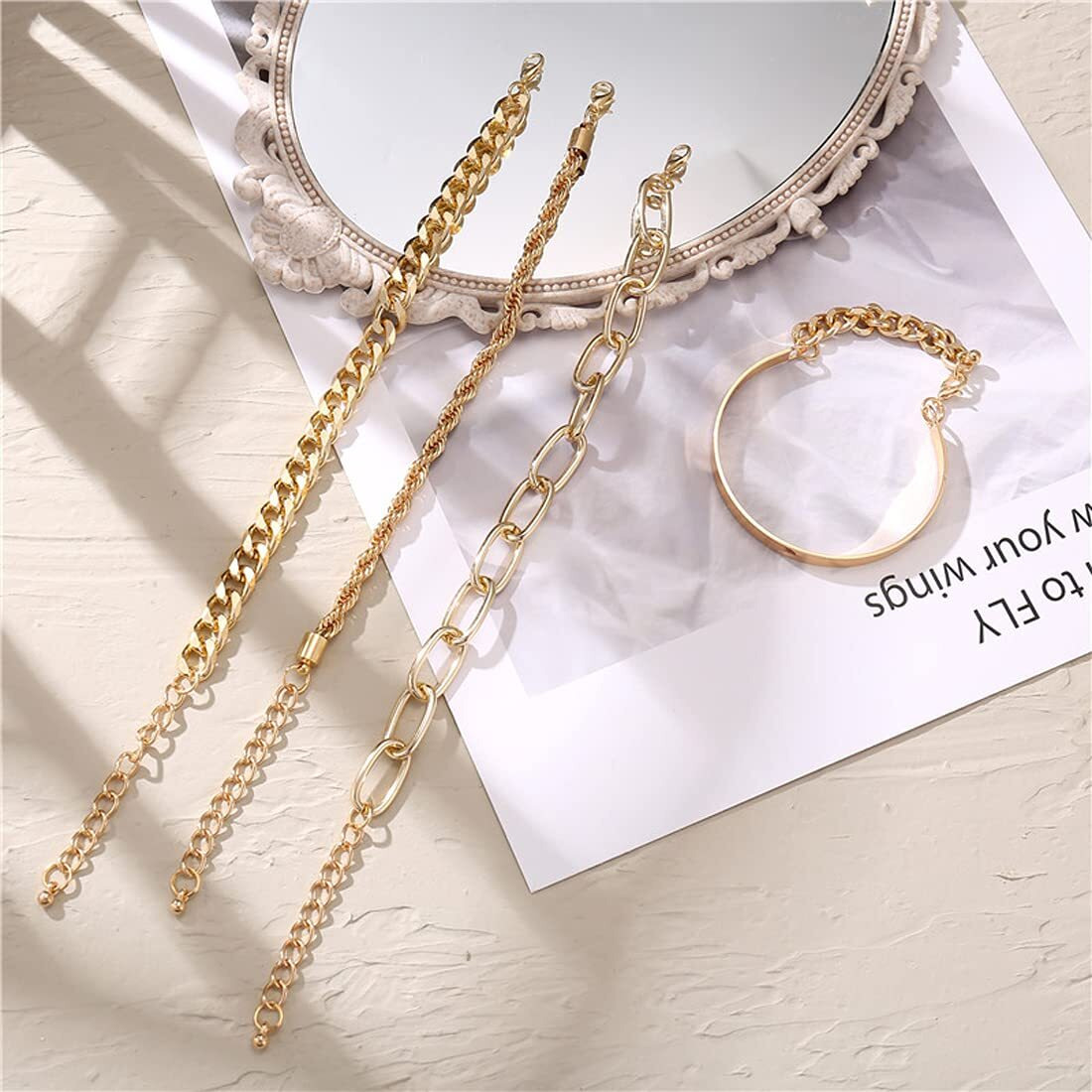 Jewels Galaxy Stunning Gold Plated Multi Strand Bracelet Jewellery For Women (CT-BNS-49109)
