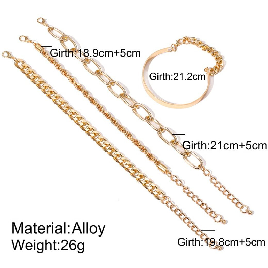 Jewels Galaxy Stunning Gold Plated Multi Strand Bracelet Jewellery For Women (CT-BNS-49109)