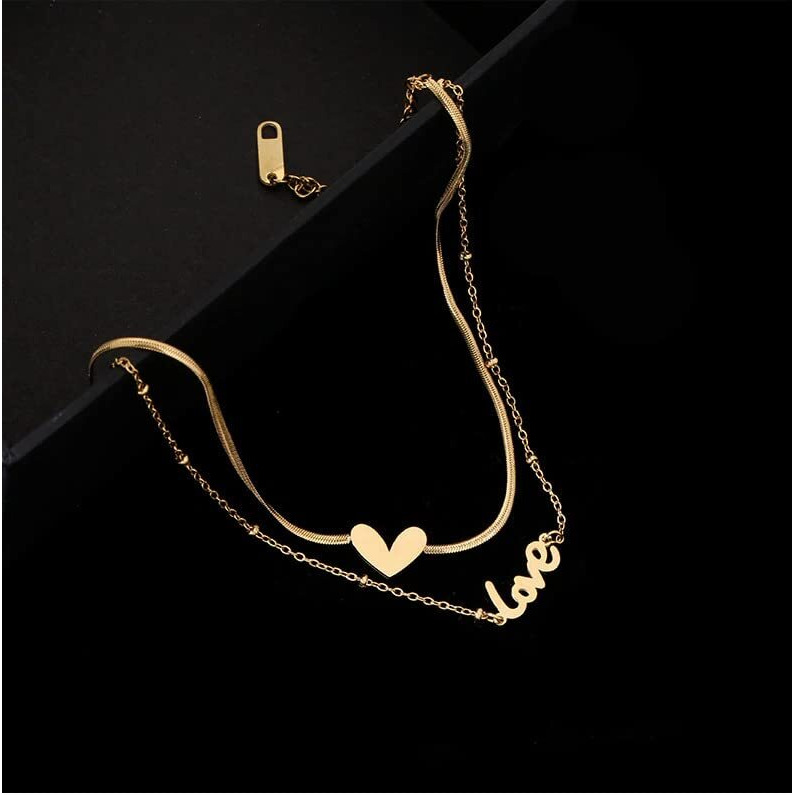 Fashion Frill Stylish Anklets For Women Love Heart Gold Plated Chain Anklet For Women Girls Love Gifts For Sister Jewellery