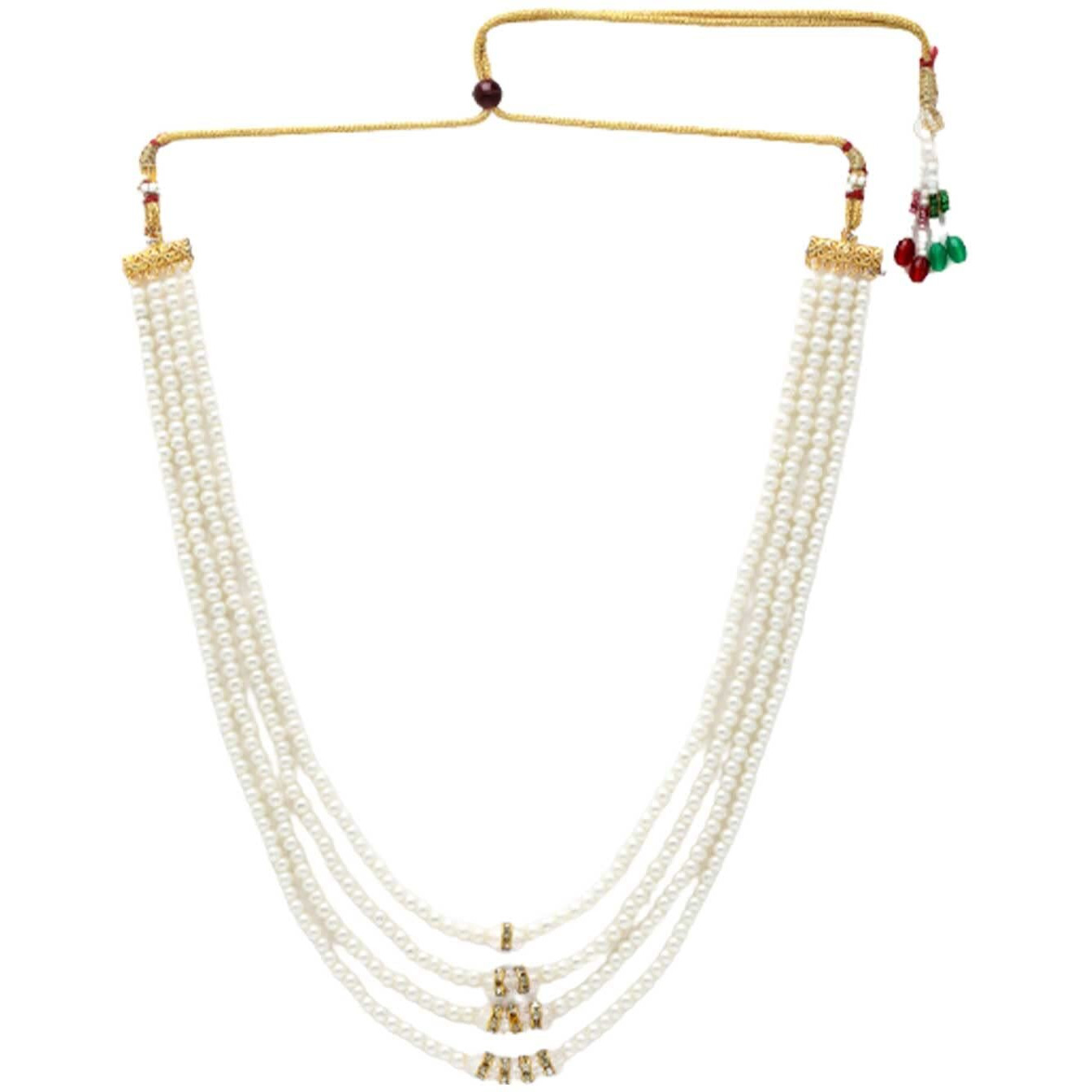 ZENEME Chain 26 Inch Fine Gold Plated Finish Handmade Work Multi-Pearl Jewellery For Women Girls Men (Design-9)