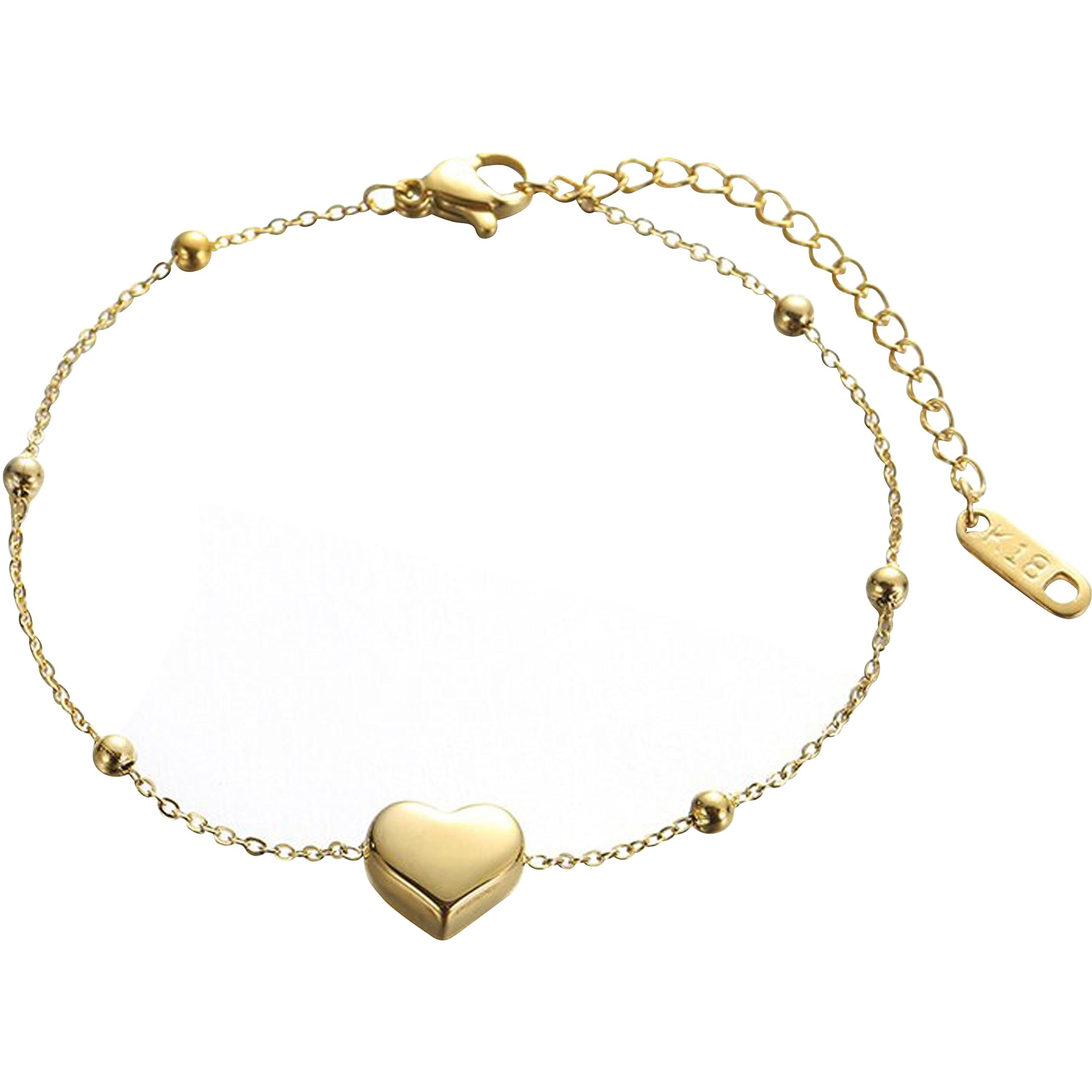 Fashion Frill Anklet For Women Gold Plated Heart Chain Anklet For Women Girls Love Gifts Women Jewellery
