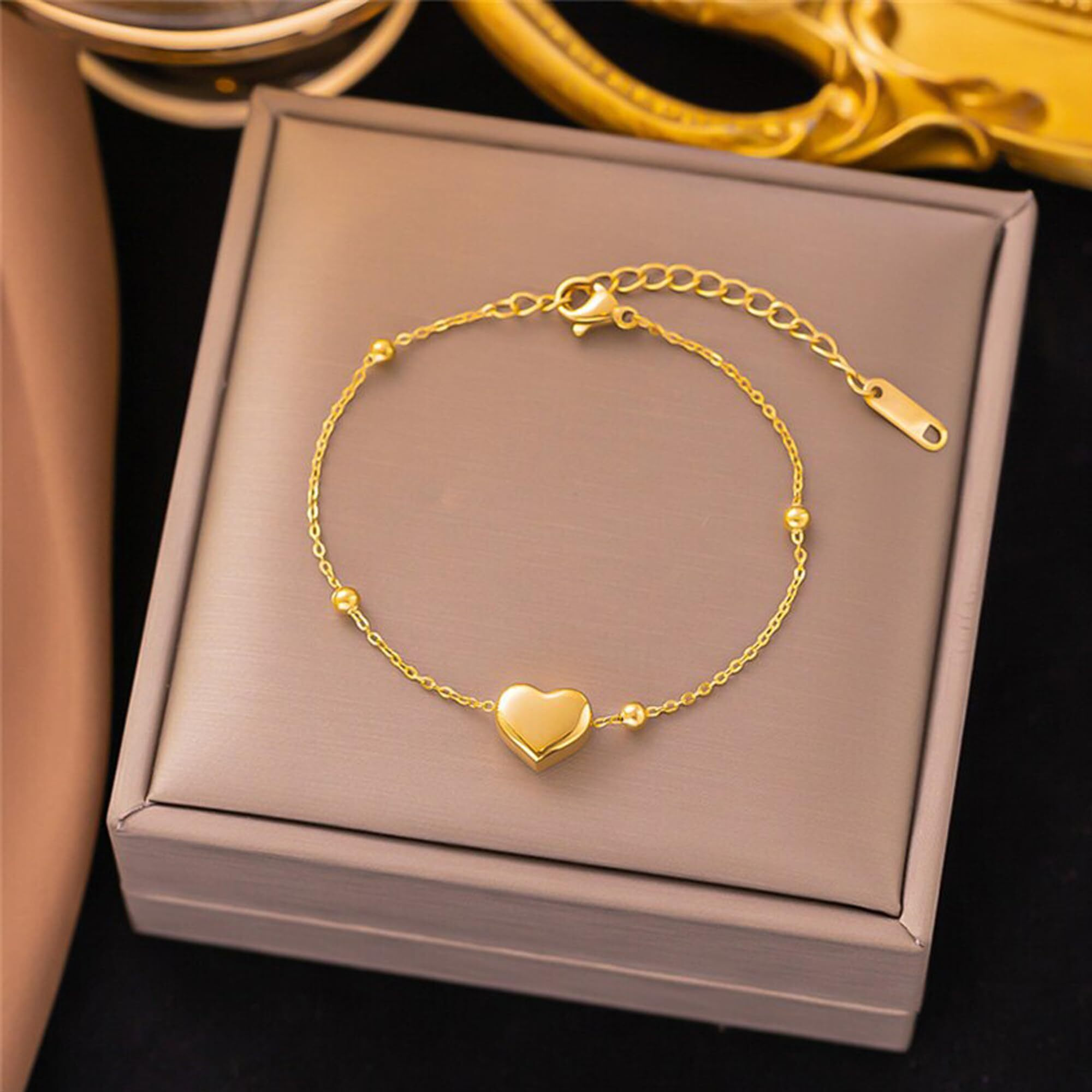 Fashion Frill Anklet For Women Gold Plated Heart Chain Anklet For Women Girls Love Gifts Women Jewellery