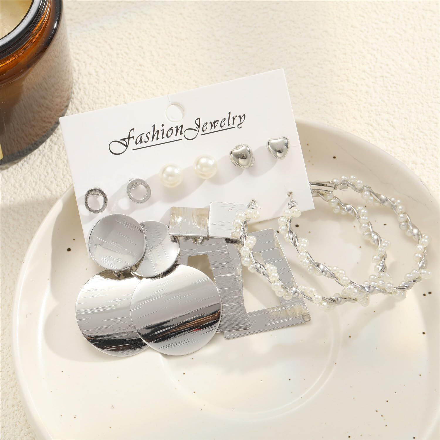 Shining Diva Fashion 6 Pairs Combo Set Latest Stylish Stud Earrings for Women and Girls (rr15833er)