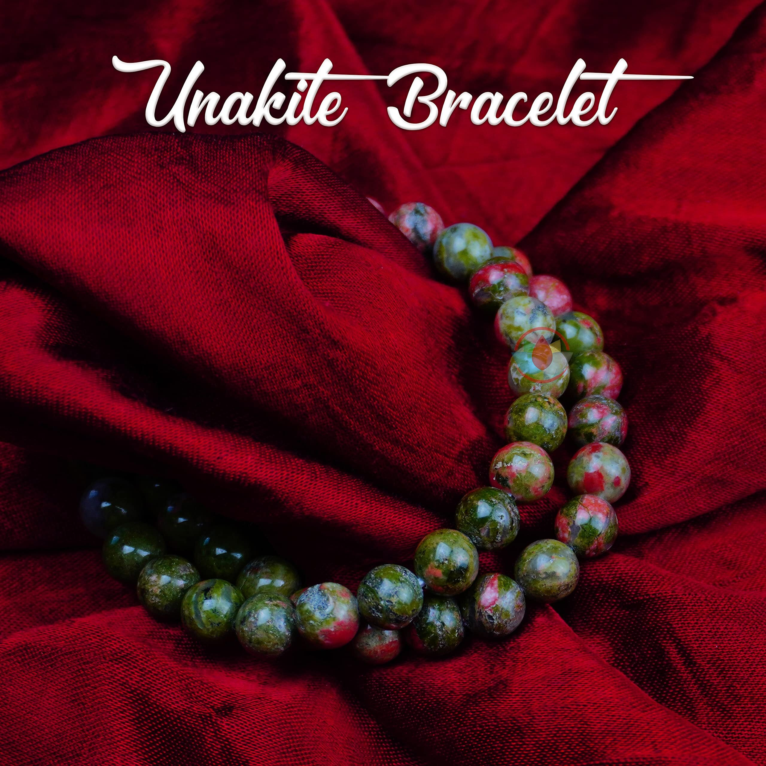 REMEDYWALA Charged Energized Certified Unakite Bracelet For Reiki, Balance Chakra, Positive Energy, Healing | Unakite Stone Bracelet 8 mm for Men and Women