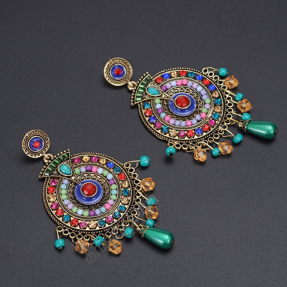 Shining Diva Fashion Jewellery Bohemian Fancy Metal Earrings for Women and Girls (Multicolor) (8732er)