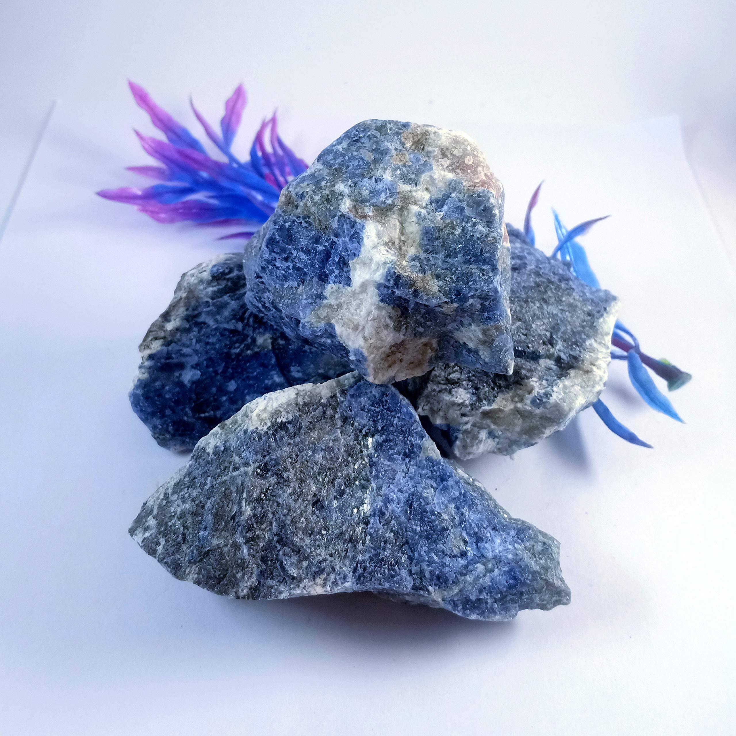 Rocksmins Sodalite Blue 300Gm Natural Rough Crystal Stone for Reiki Healing and Crystal Healing Stones Aura Cleaning for Tumbling, Chakras, Vastu & Meditation