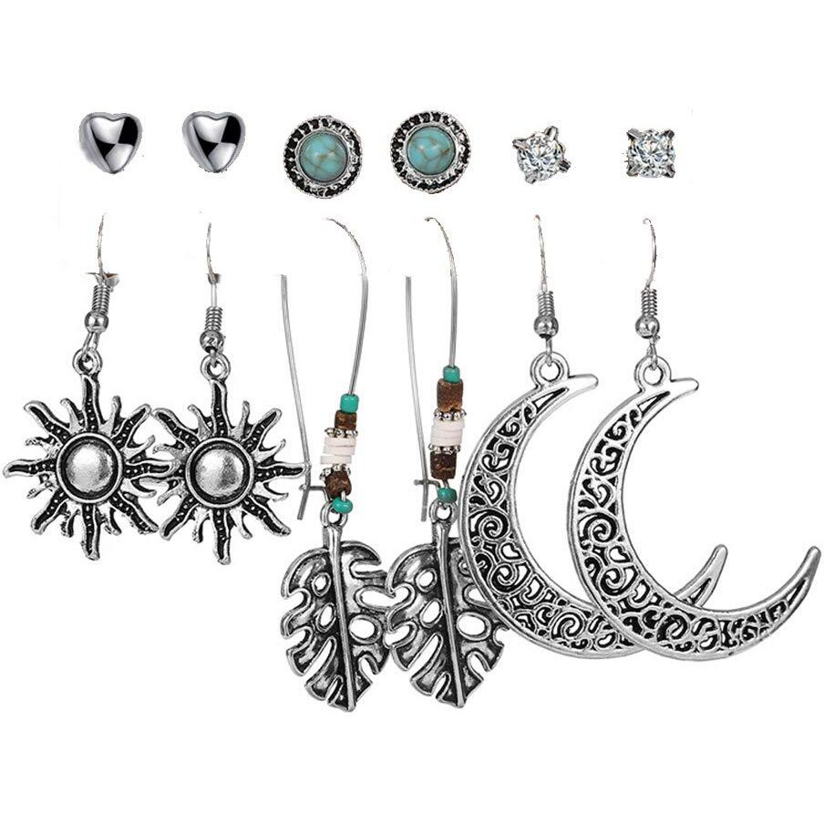 Jewels Galaxy brass Elegant Steampunk Round Small to Big 12 Pair of Hoop Earrings For Women