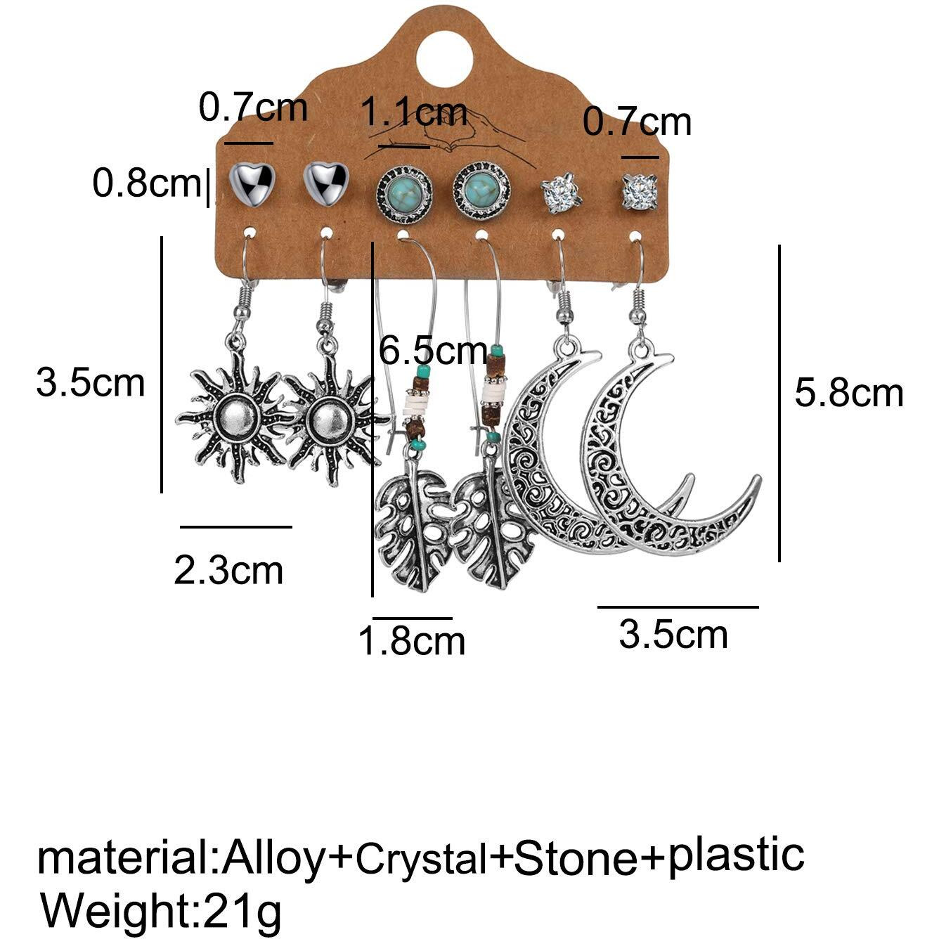 Jewels Galaxy brass Elegant Steampunk Round Small to Big 12 Pair of Hoop Earrings For Women