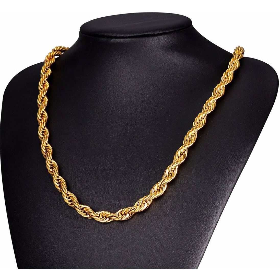 Nakabh Golden Stainless Steel Rope Chain Necklace for Men Boys