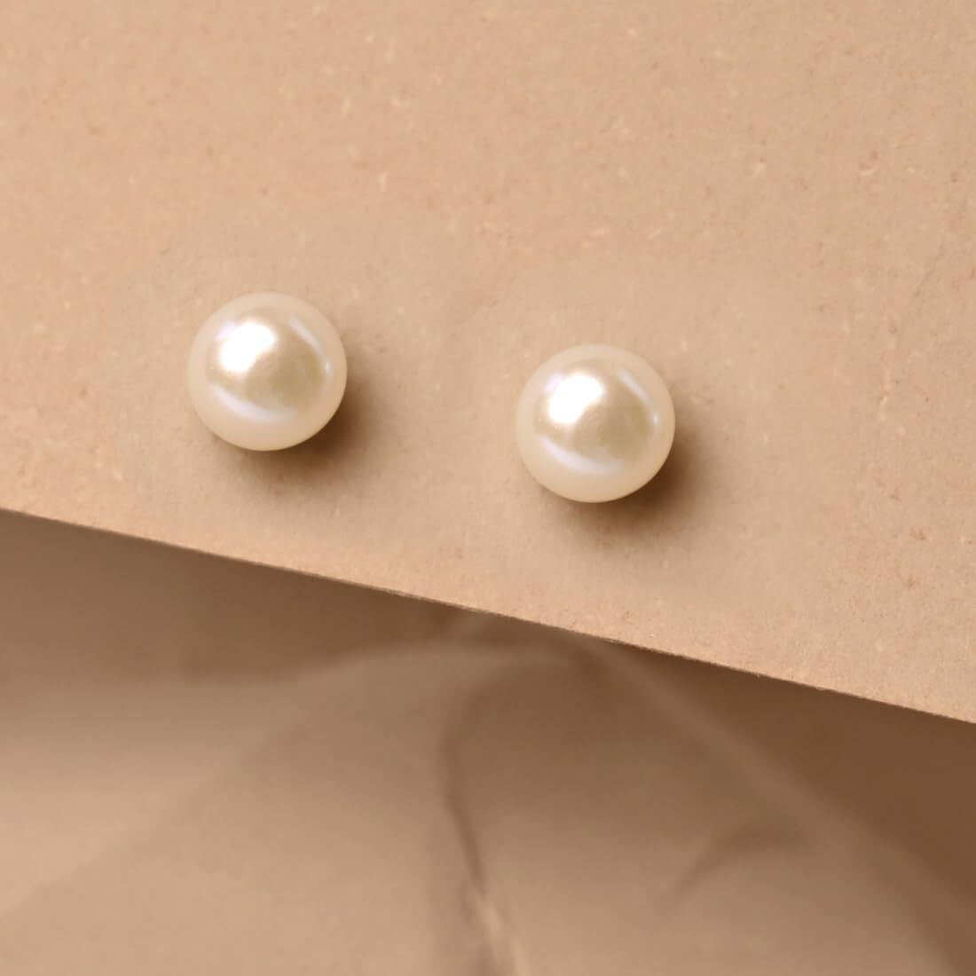 CLARA 925 Pure Sterling Silver Real White Pearl 5 mm Studs Earrings | Gift for Women & Girls| Rhodium Plated