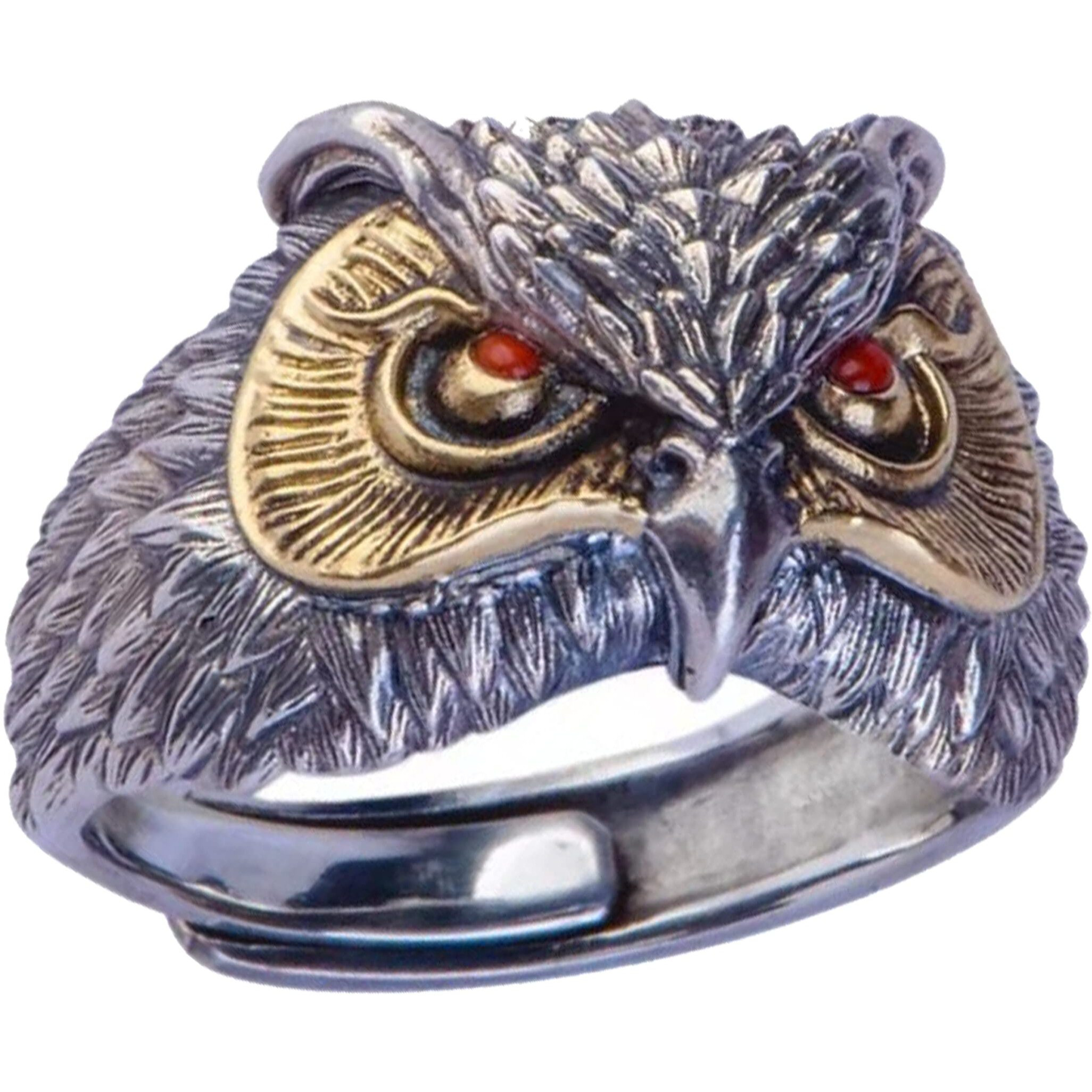 Fashion Frill Mens Jewellery Silver Ring For Boys Stainless Steel Adjustable Finger Rings for Men and Boys Accessories Jewellery for Men | Birthday Gift for Men and Boys Anniversary Gift (Red)