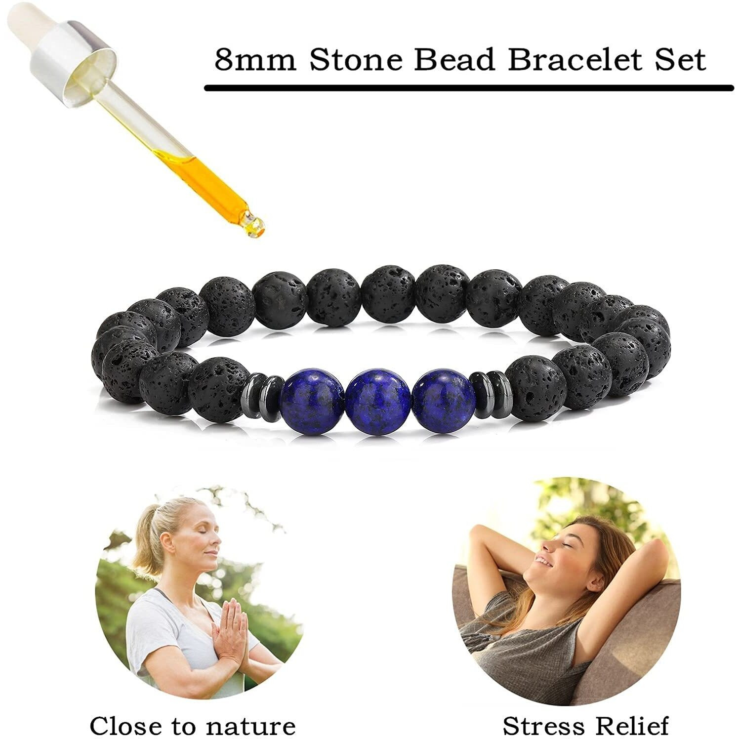 Hot And Bold Gemstone Bead Bracelet Set With Certificate, Natural Stones, Stylish Jewelry For Unisex Adult (Mystical Charm Combo Bracelet)