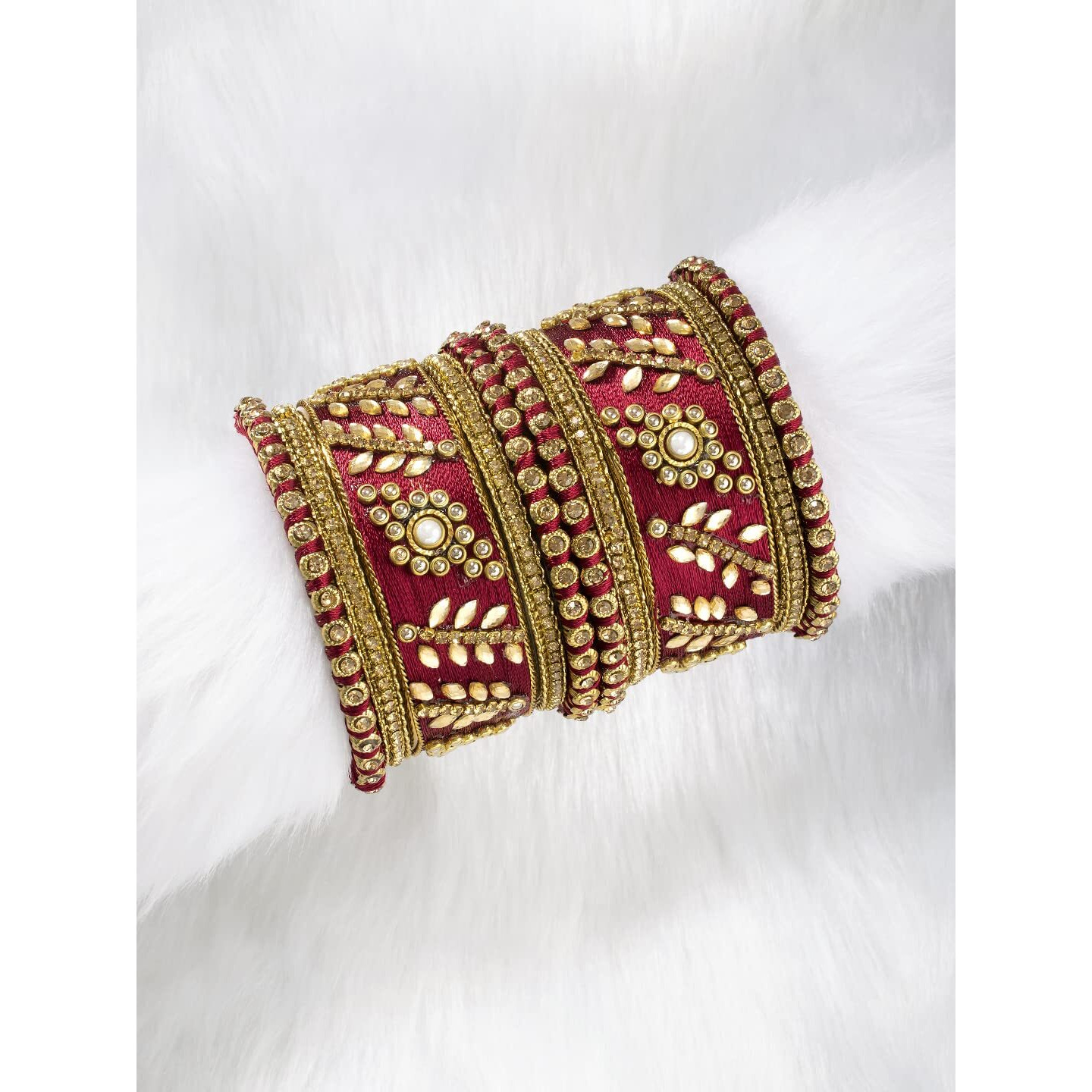 Peora Designer Silk Thread Chuda Bangle Set for Women Girls Size - 2.6 inch|Rakhi Rakshabandhan Gift for Sister Bhabhi, Gifts for Women