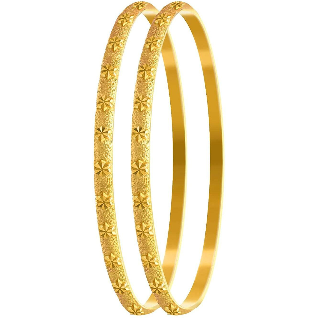 JFL - Jewellery For Less Jewellery for Less Golden Gold-Plated Bangle Set for Women,Valentine