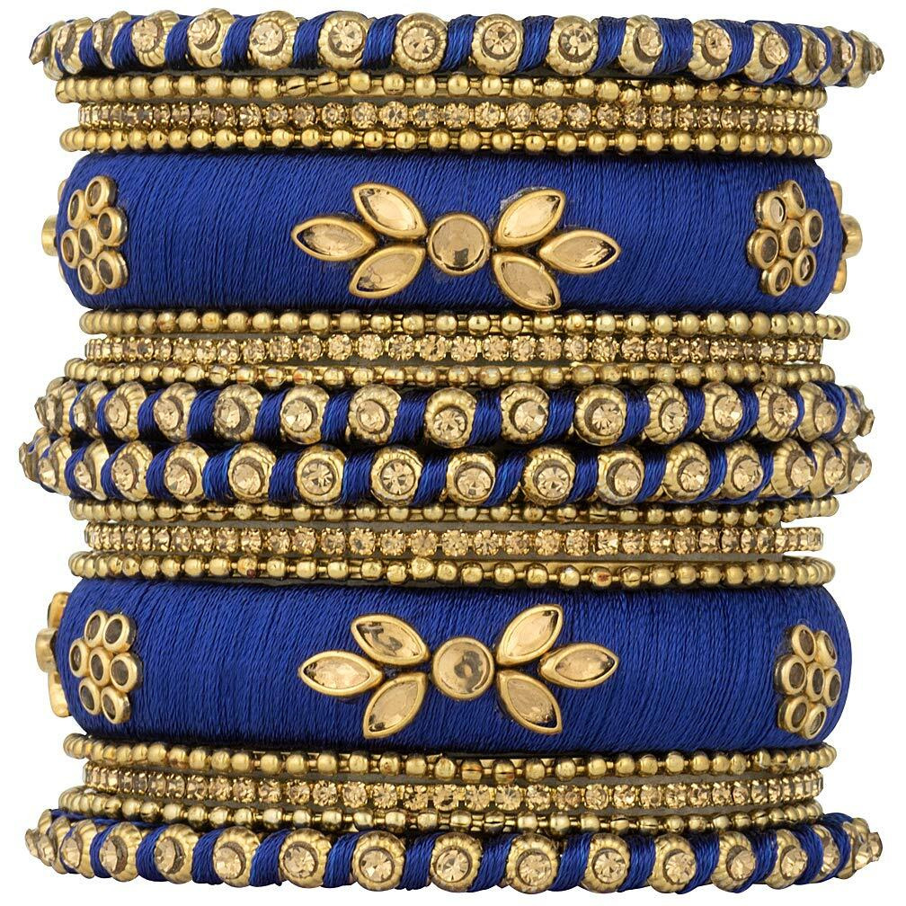 Peora Gold Plated Brass & Kundan Bangles Set for Women (Red)