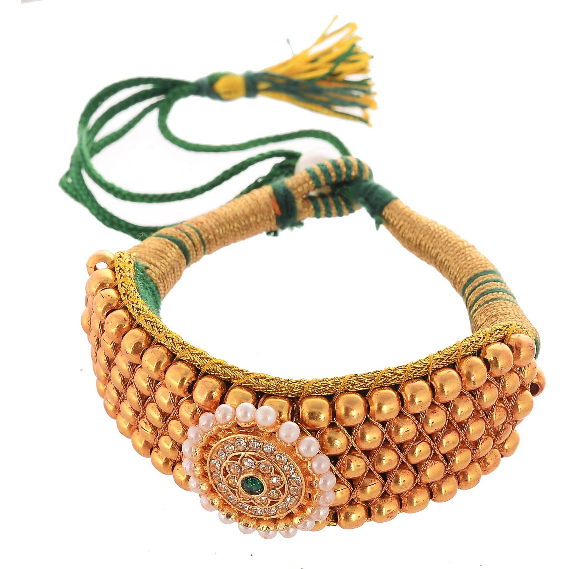 Handicraft Kottage Womens Traditional Gold Plated Royal Rajasthani Look Pochi Armlet Kada | Bajuband Armlet | Bangles Set for Girls and Women
