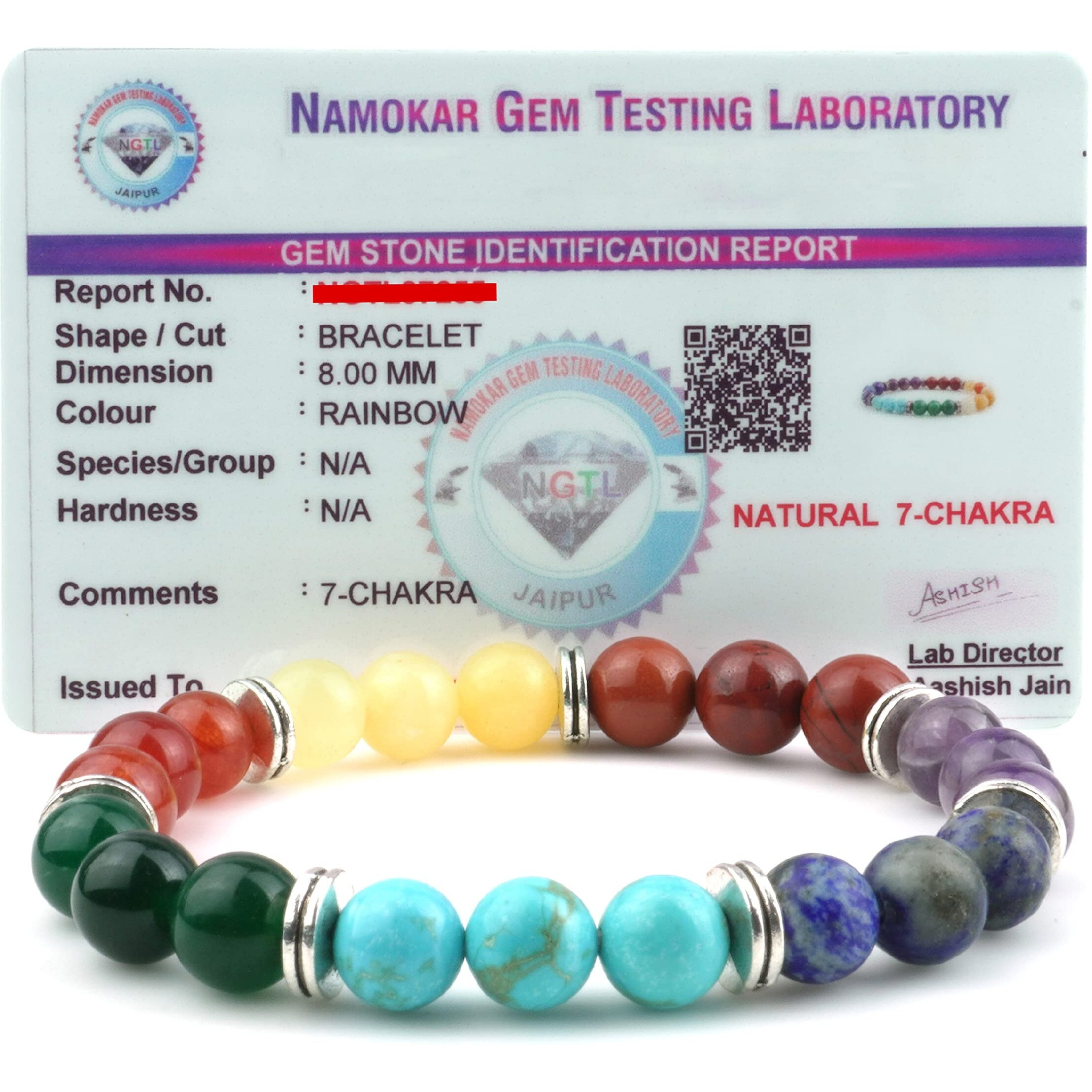 REMEDYWALA Charged Energized Certified Seven Chakra Bracelet For Reiki, Balance Chakra, Positive Energy, Healing | Seven Chakra Stone| 8mm Bracelet for Men and Women