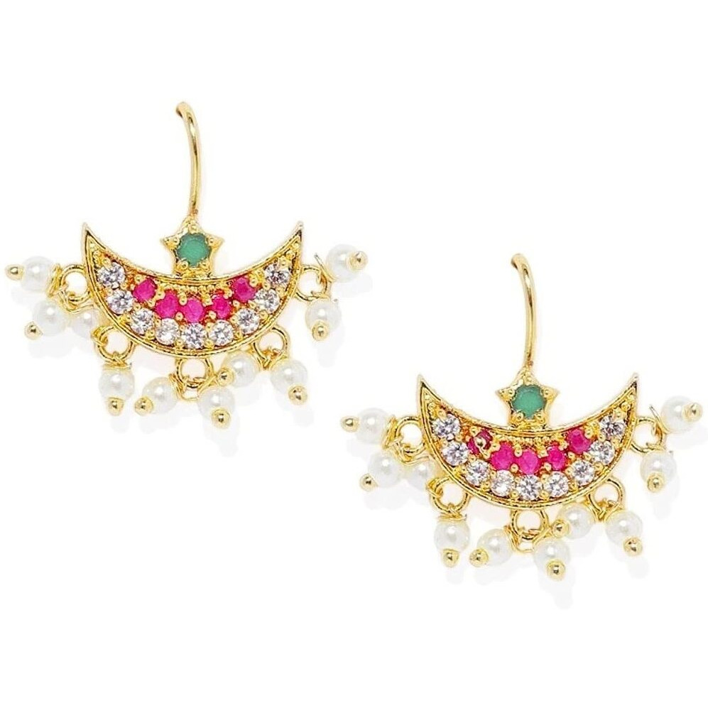 VAMA Fashions Upper Ear clips Press on Maharashtrian Traditional Press Bugadi Clip on Earrings for Women and Girls