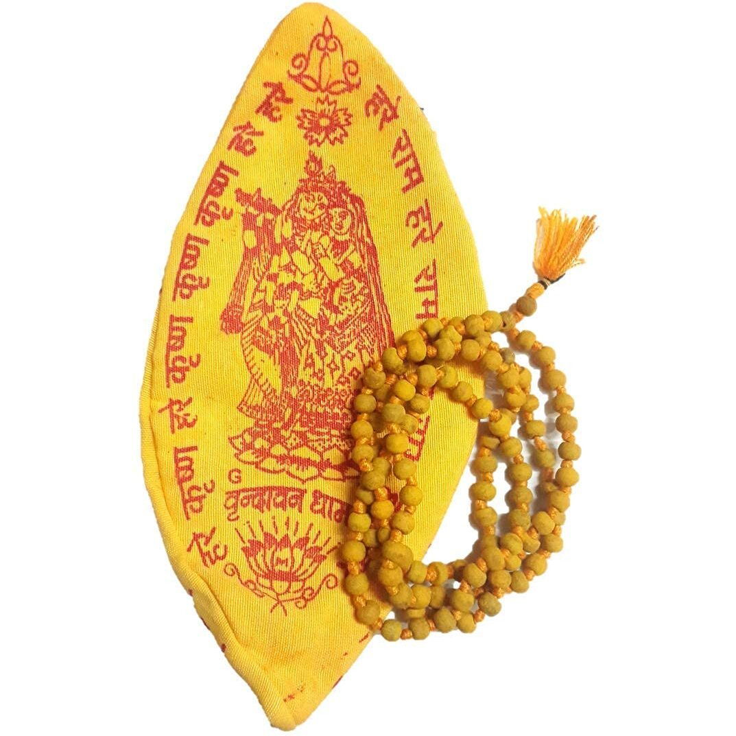 Ashani Creation Natural Haldi Mala | Original Turmeric mala |   | Baglamukhi mala Sadhna siddhi Jaap | jupitor jaapa | 108 +1 with Gaumukhi Jaap Bag(haldi mala+gomukhi)