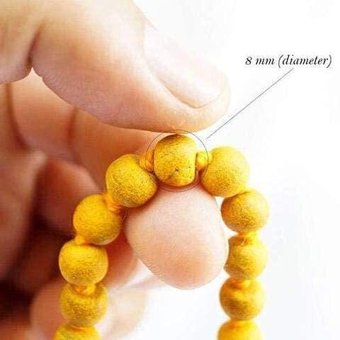 Ashani Creation Natural Haldi Mala | Original Turmeric mala |   | Baglamukhi mala Sadhna siddhi Jaap | jupitor jaapa | 108 +1 with Gaumukhi Jaap Bag(haldi mala+gomukhi)