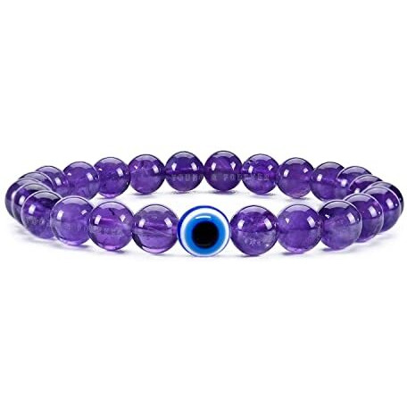 Young & Forever Gift Amethyst Eye Evil Eye Bracelet For Women